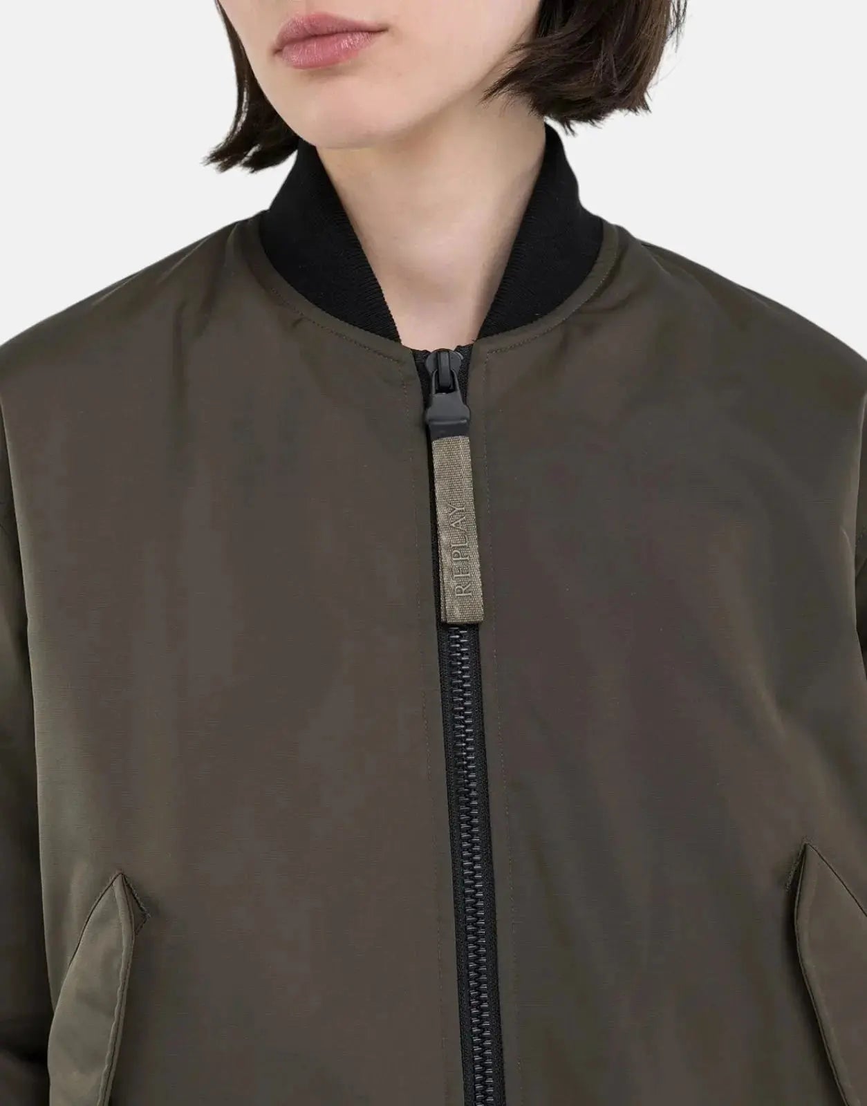 Replay Mud Green Bomber Jacket - Subwear