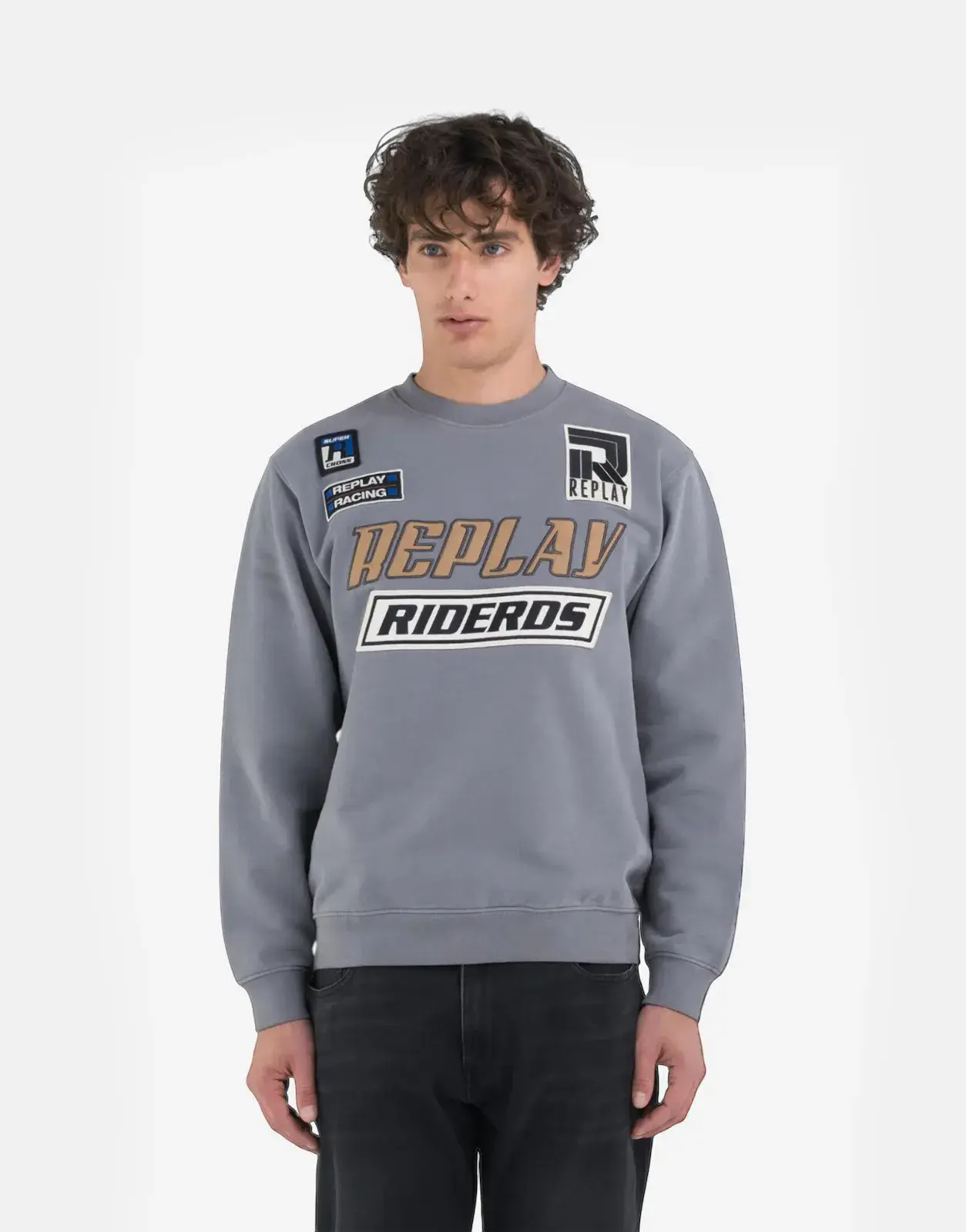 Replay Patch Rider DS Grey Sweater - Subwear