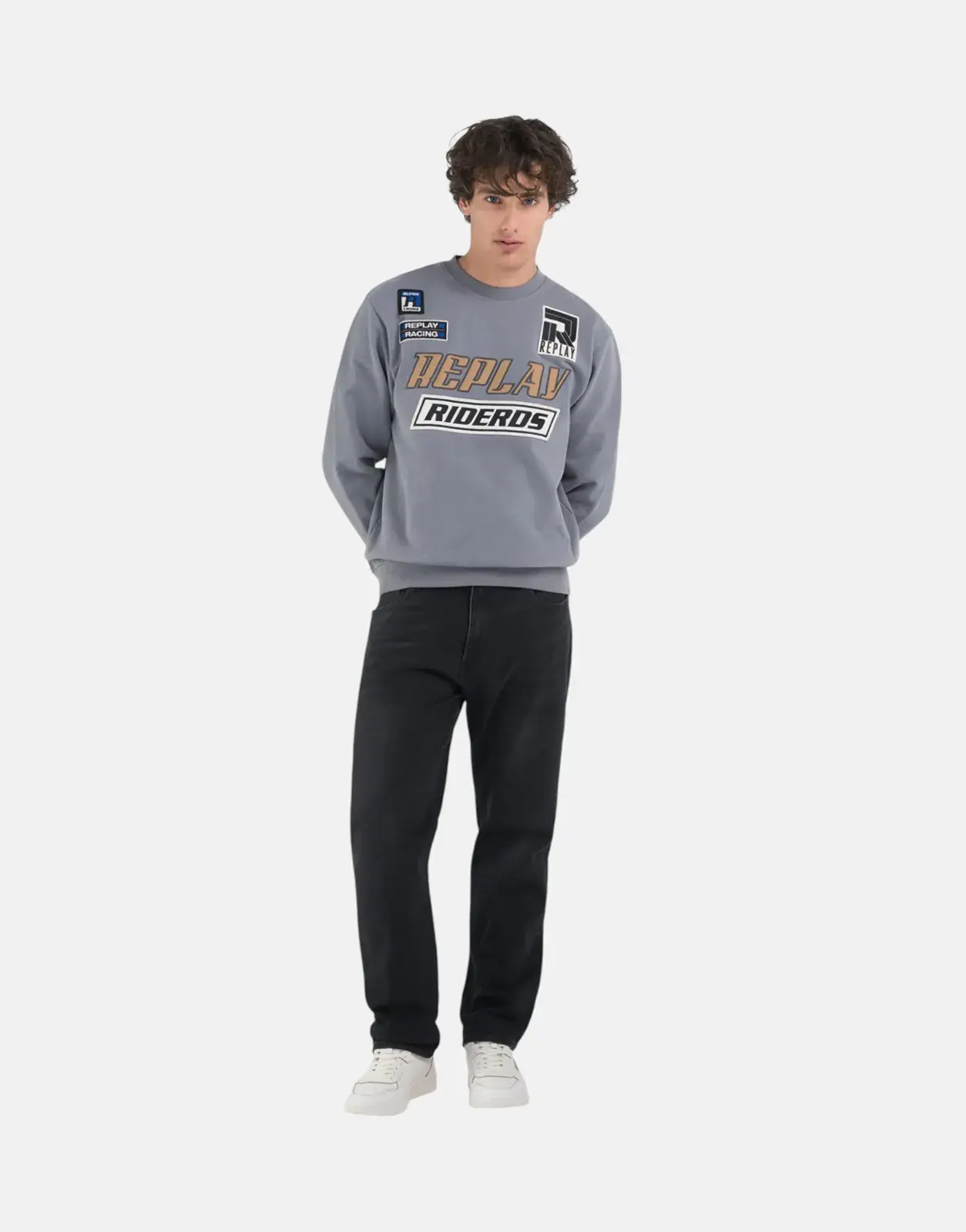 Replay Patch Rider DS Grey Sweater - Subwear