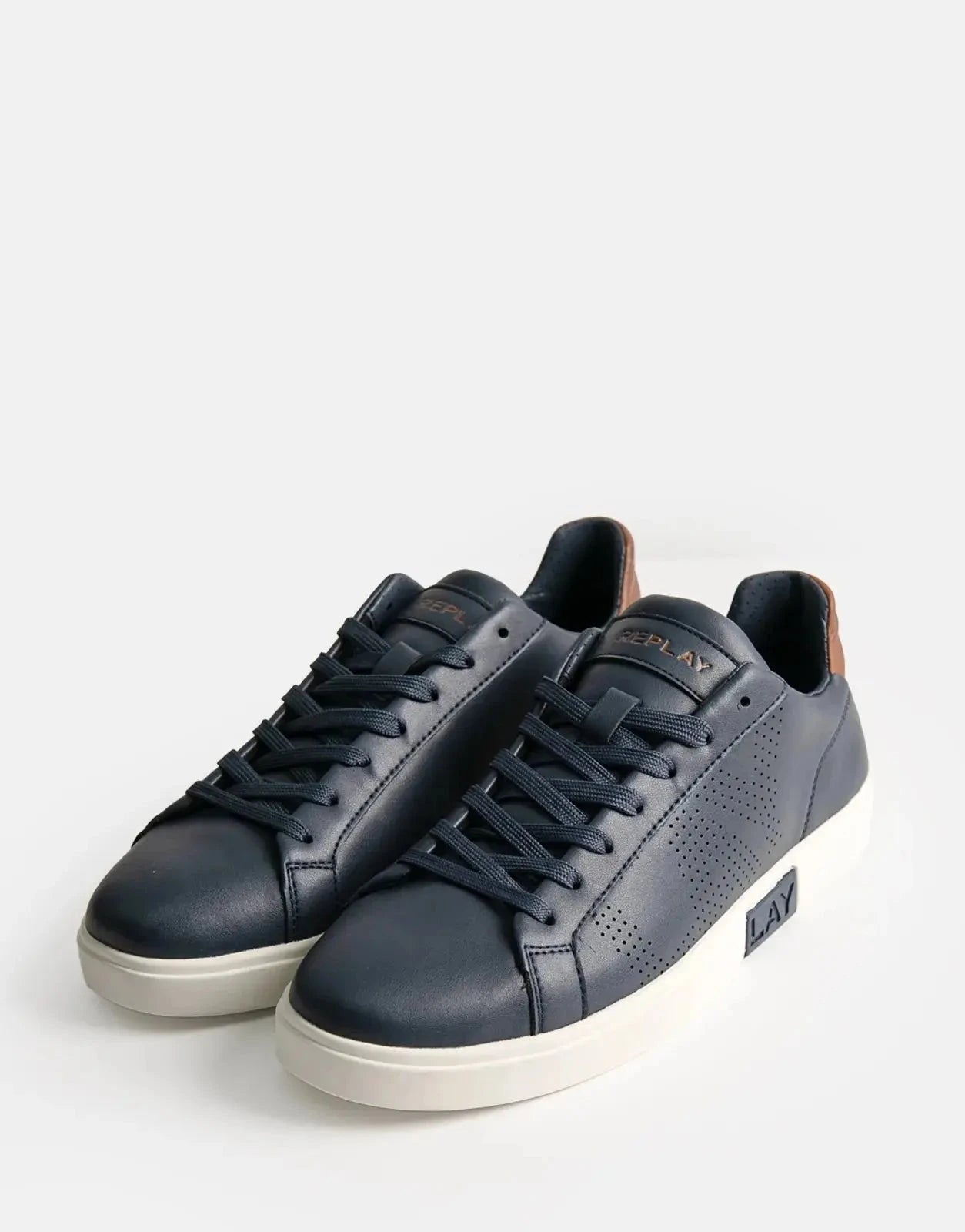 Replay Polys Studio Navy/Brown Sneakers - Subwear