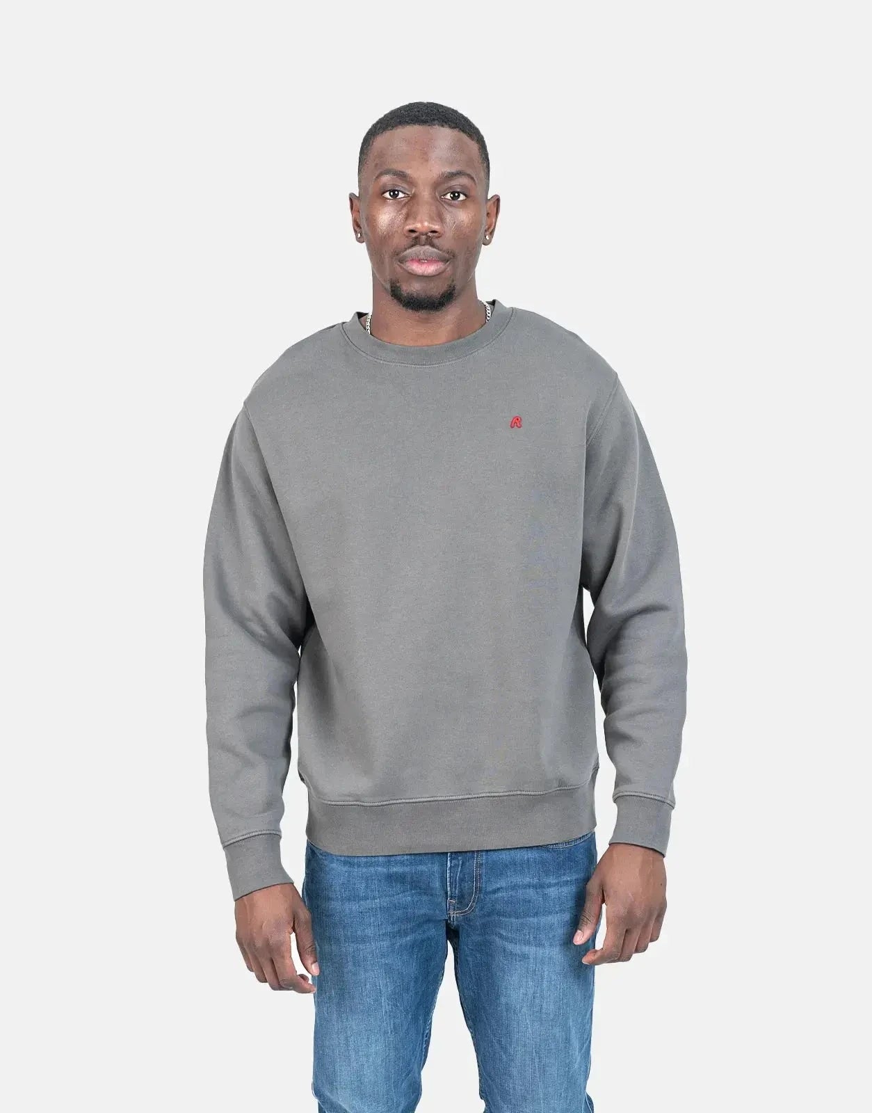 Replay R Badge Sweatshirt Grey - Subwear