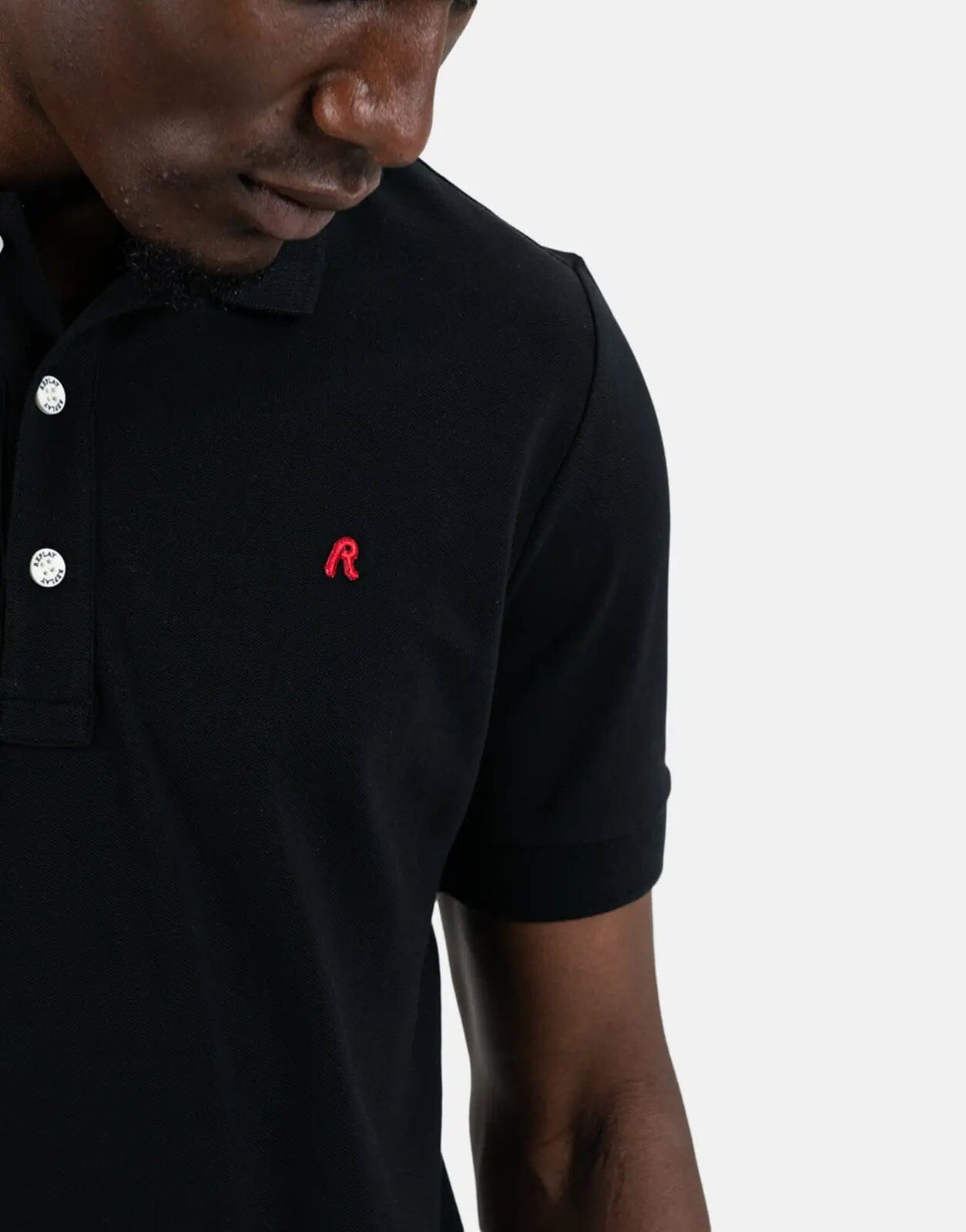 Replay R-Logo Black Polo Shirt - Subwear