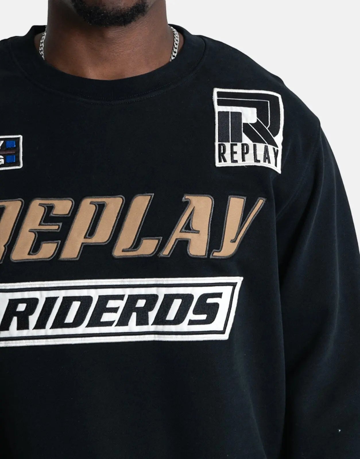 Replay Racing Badges Sweatshirt Black - Subwear