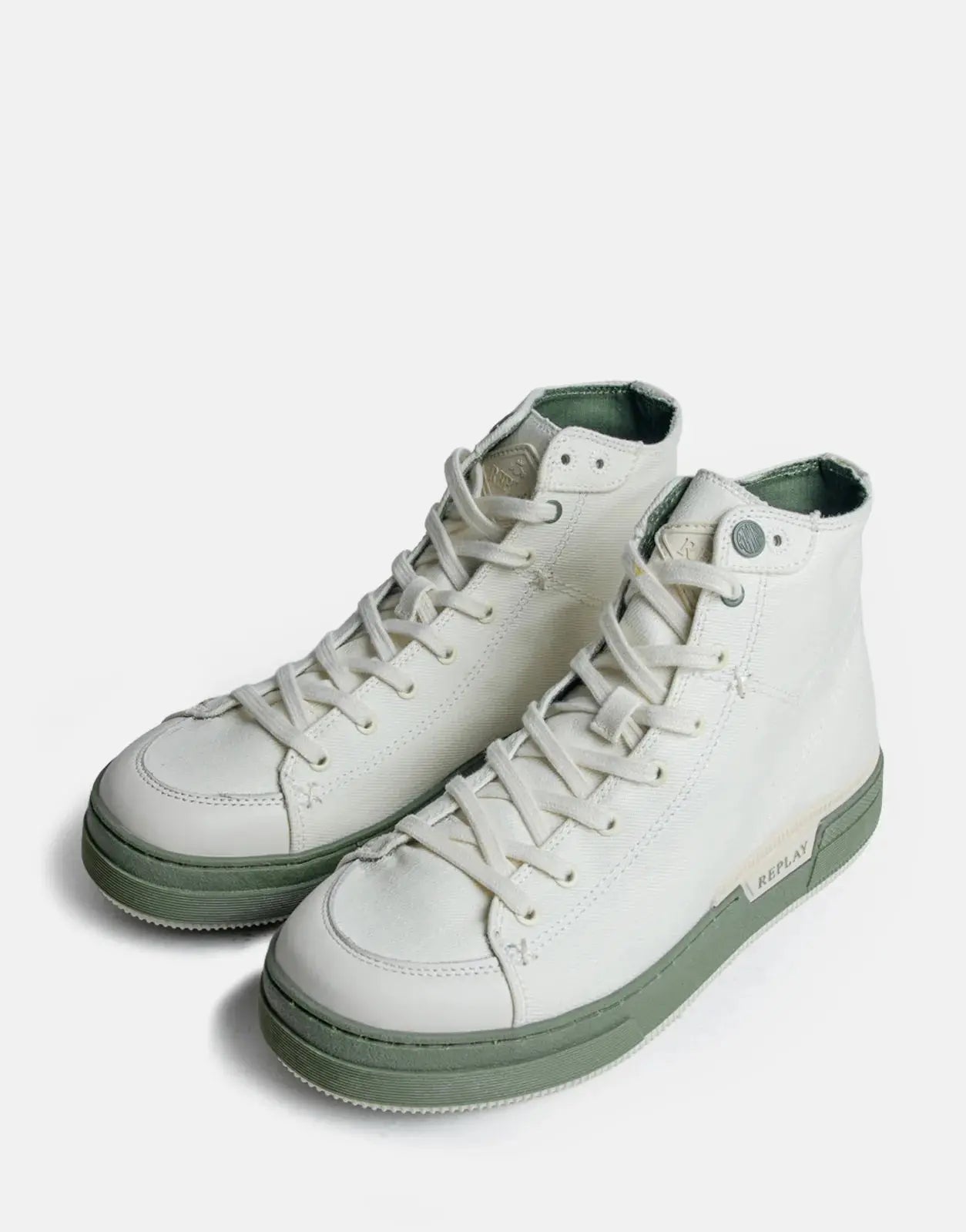 Replay Raily Base Ecru Green Sneakers - Subwear