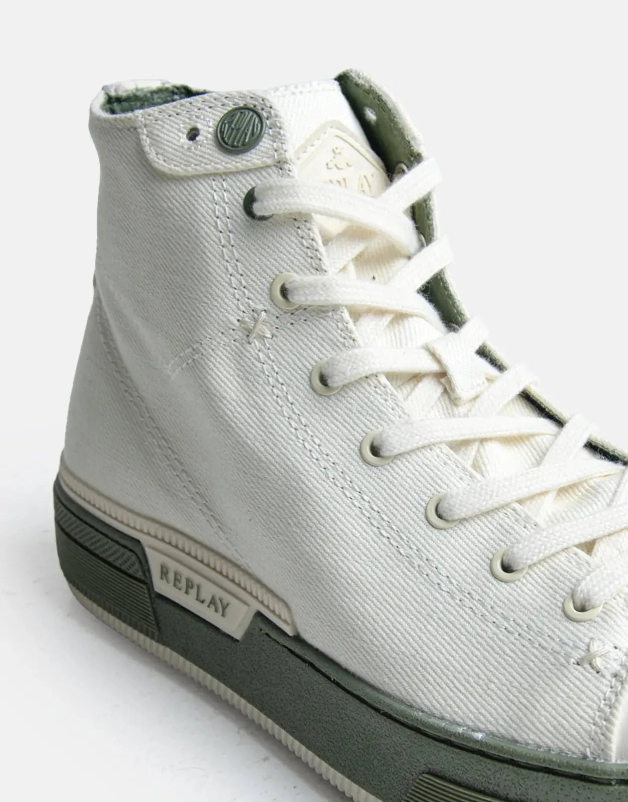 Replay Raily Base Ecru Green Sneakers - Subwear