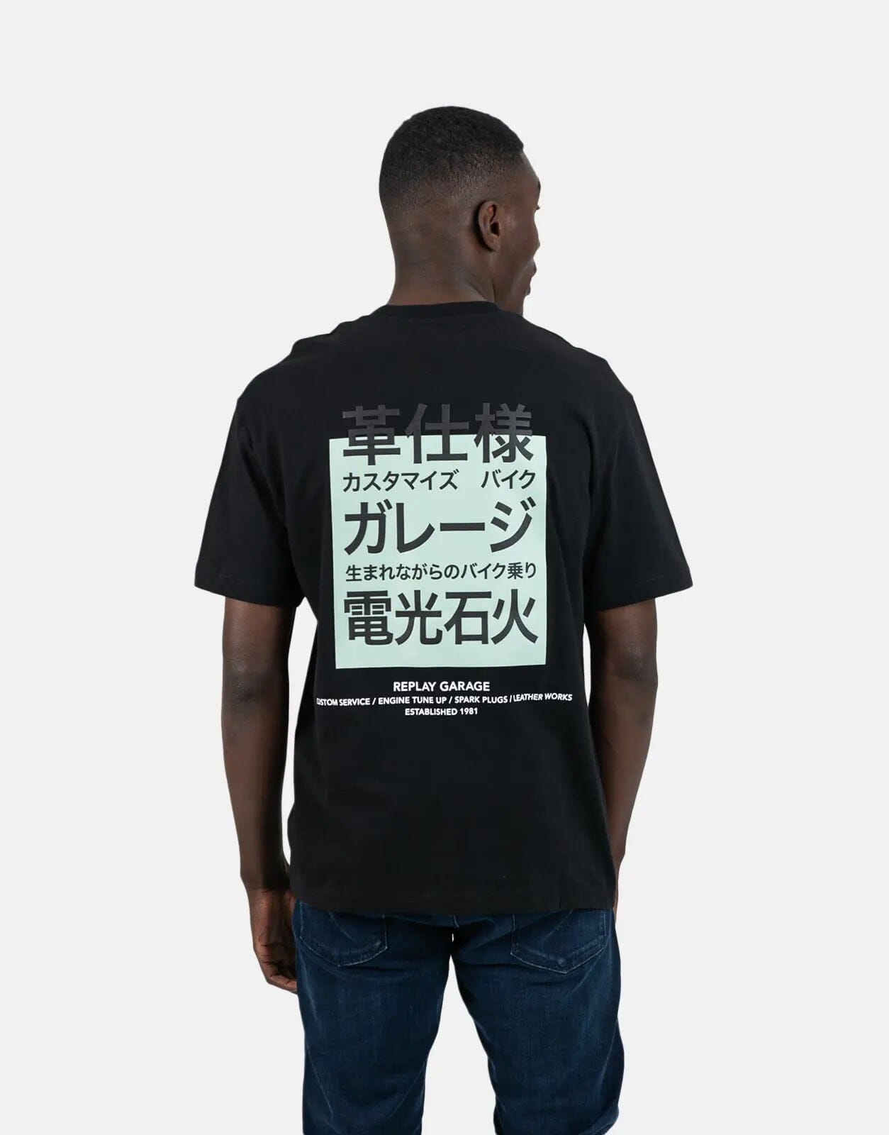Replay Relaxed Back Print Black T-Shirt - Subwear