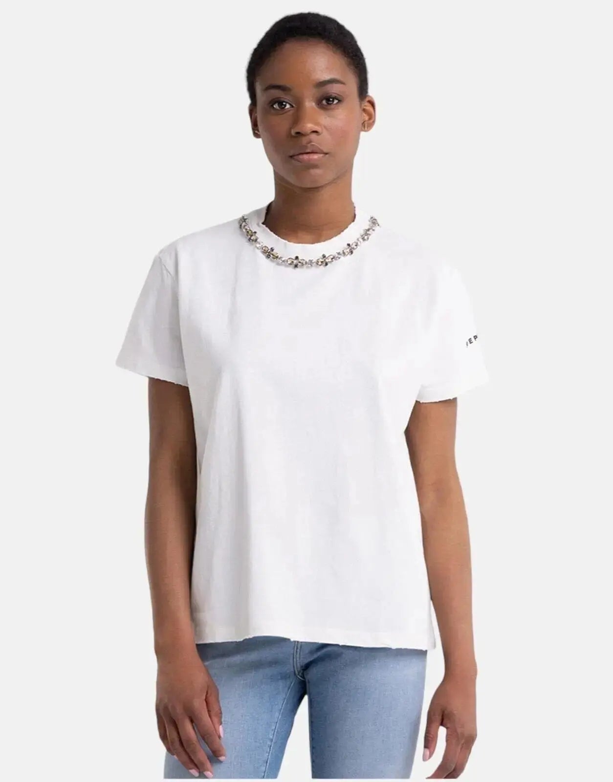 Replay Rhinestone Applique T-Shirt - Subwear
