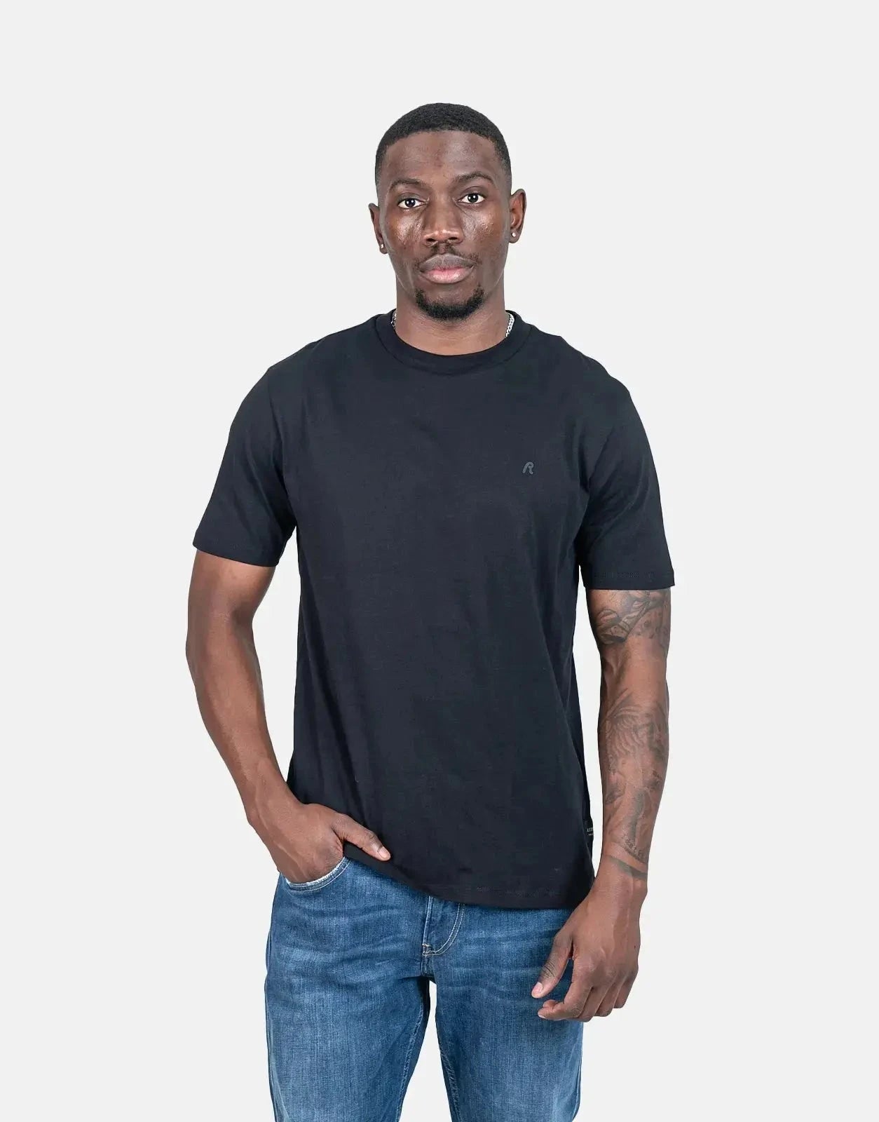Replay Tonal R Badge T-Shirt Black - Subwear