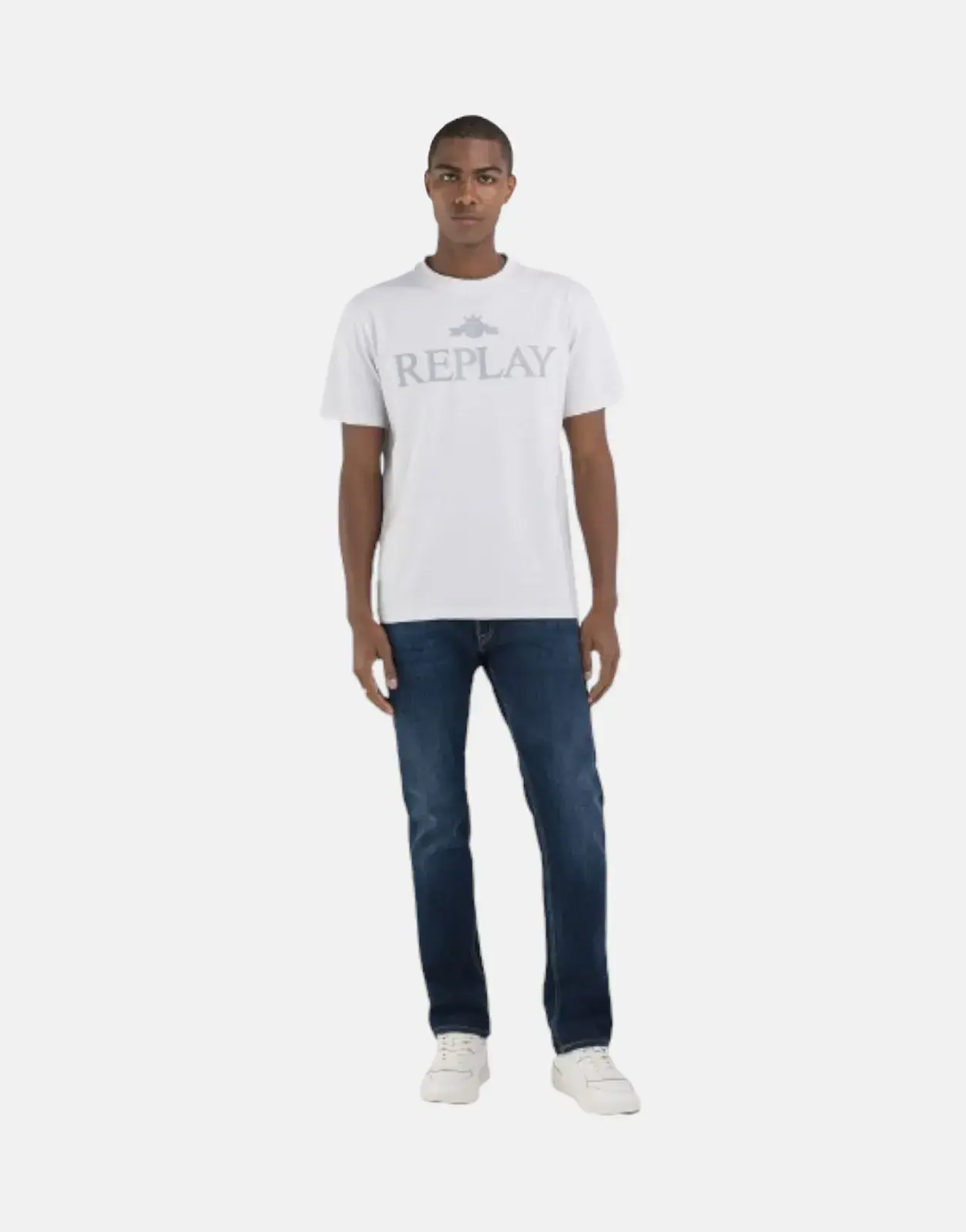 Replay University Large Font Logo Artic Grey Sweatshirt - Subwear