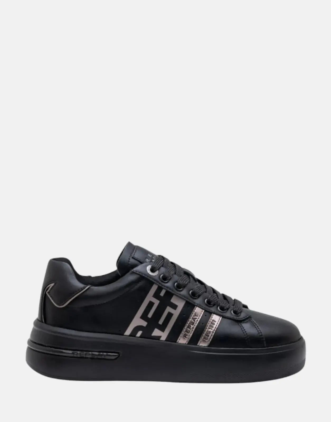 Replay University Womans Stripe Black Sneakers - Subwear