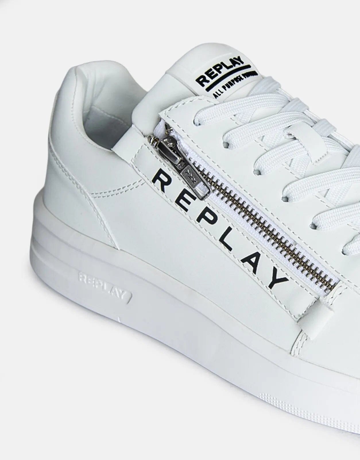 Replay University Zip Mens White Sneakers - Subwear
