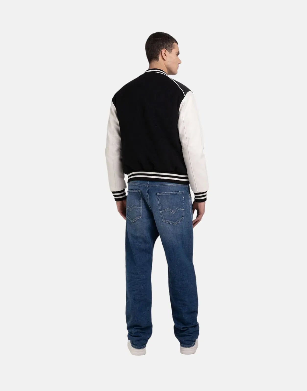 Replay Varsity Jacket Black/Ivory - Subwear