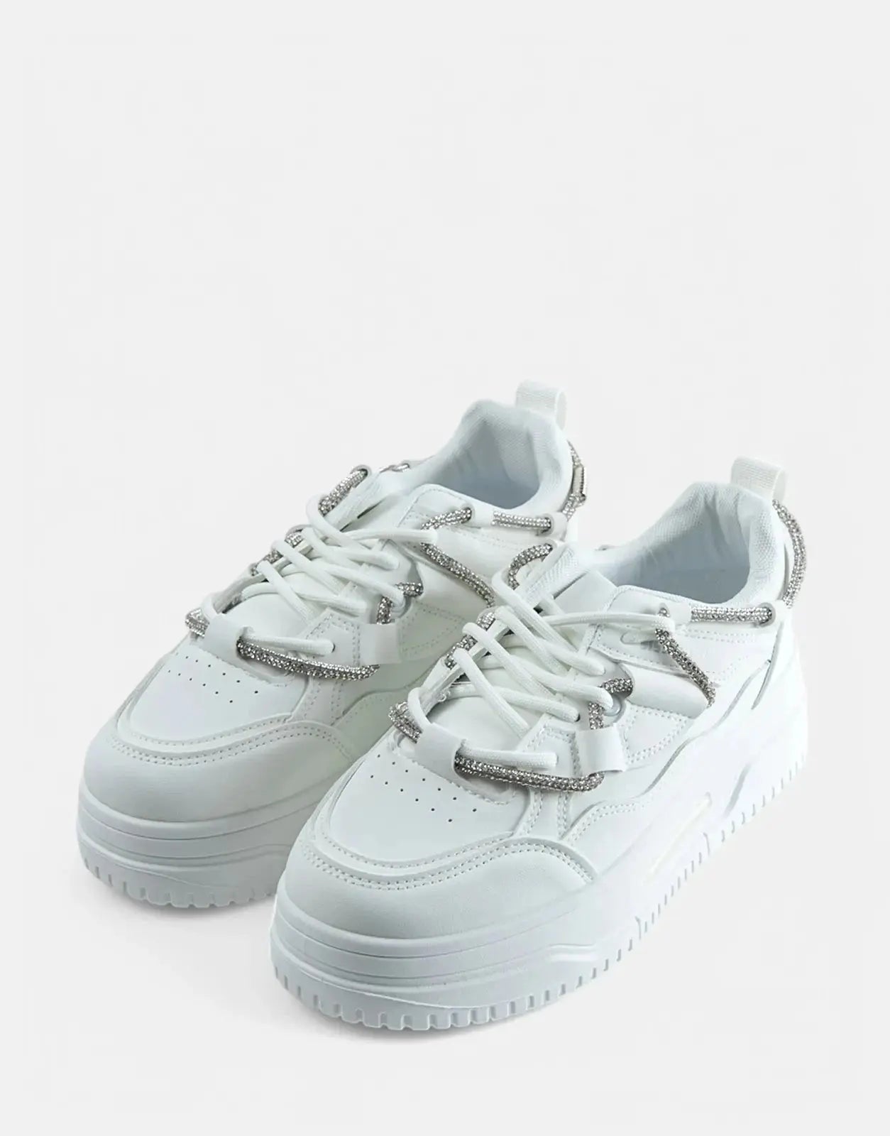 Sissy Boy Chunky White Diamante Band Sneakers - Subwear