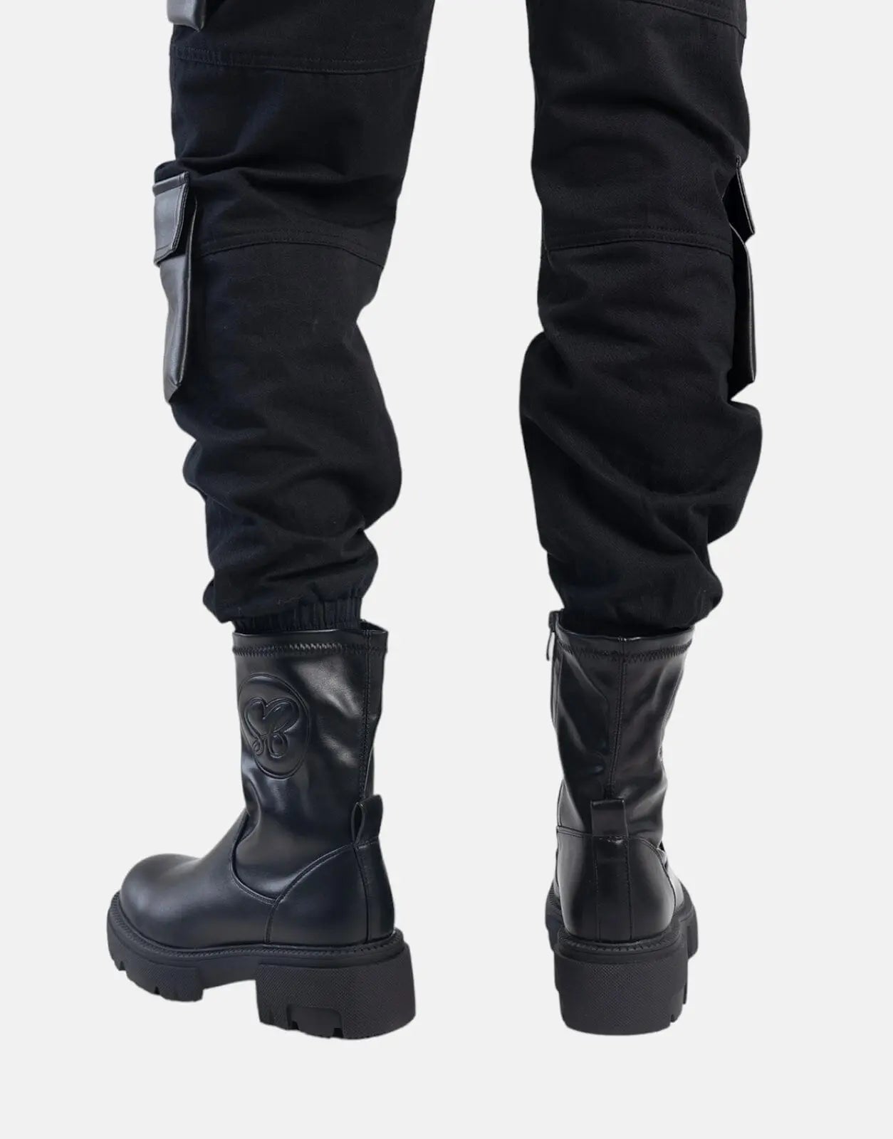 Sissy Boy Embossed Side Logo Stretch PU Boots - Subwear