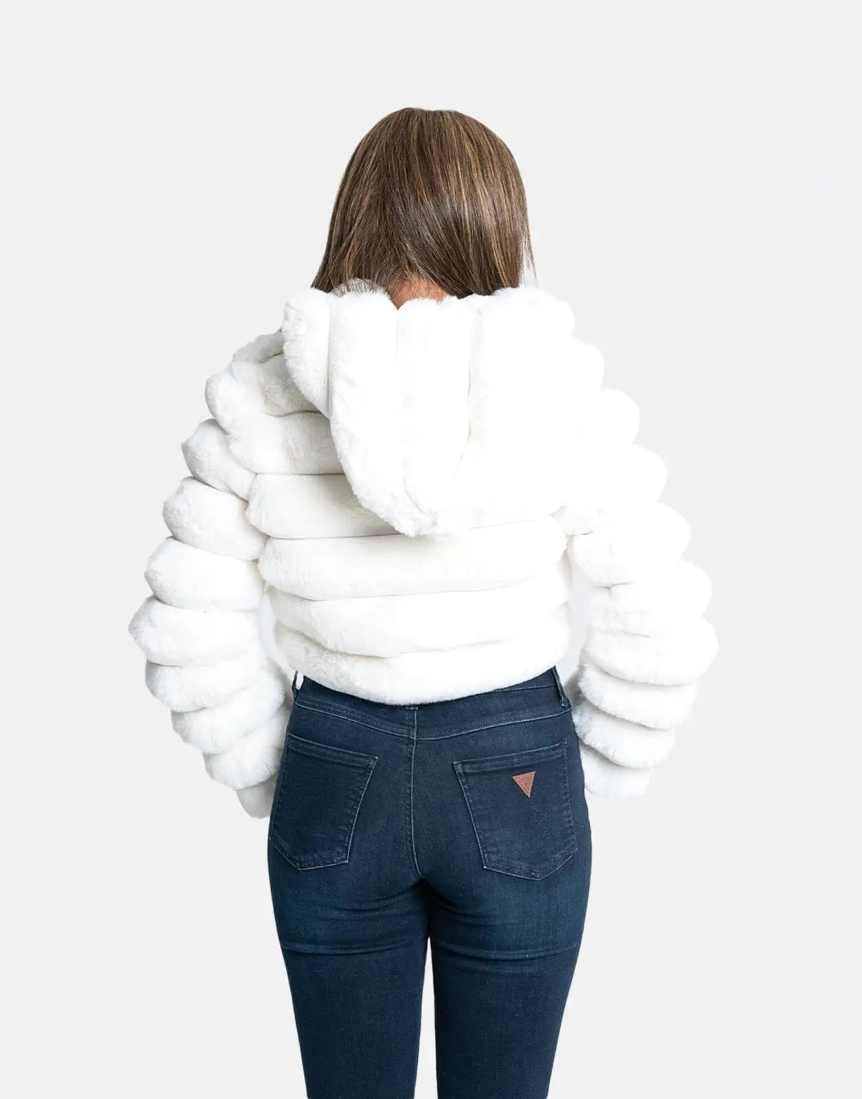 Sissy Boy Faux Fur Quilted Cream Hooded Jacket - Subwear