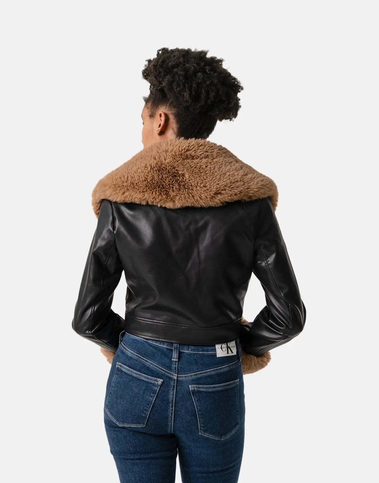 Sissy Boy Faux Leather Fur Collar Jacket Blk/Brown - Subwear