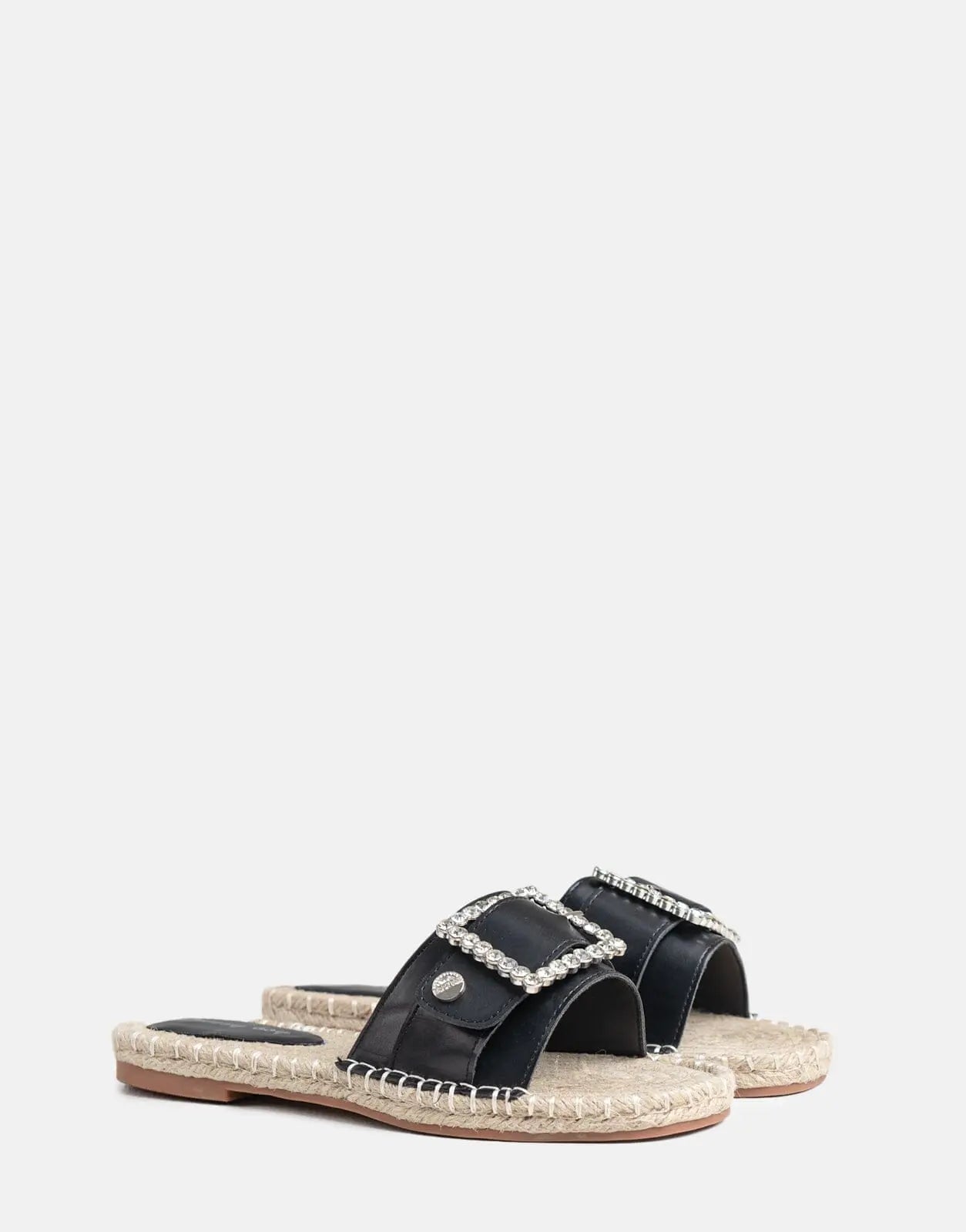 Sissy Boy Flat Espadrille Sandal Bling Buckle - Subwear