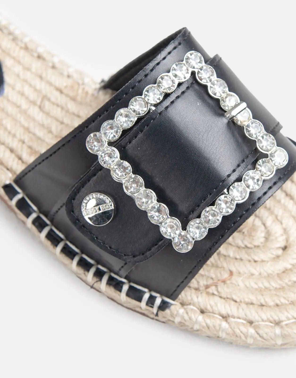 Sissy Boy Flat Espadrille Sandal Bling Buckle - Subwear