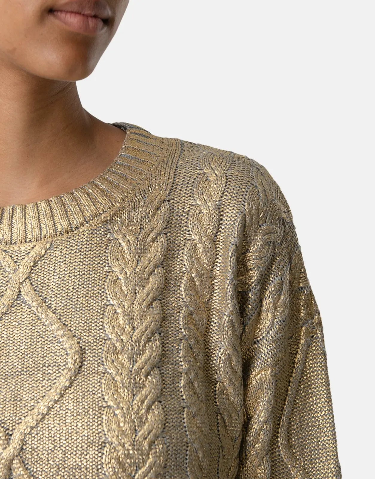Sissy Boy Gold Metallic Chunky Cable Top - Subwear