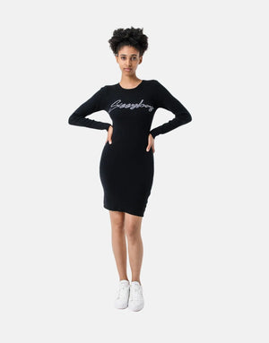 Sissy Boy Knitted Bling Logo Dress Black - Subwear