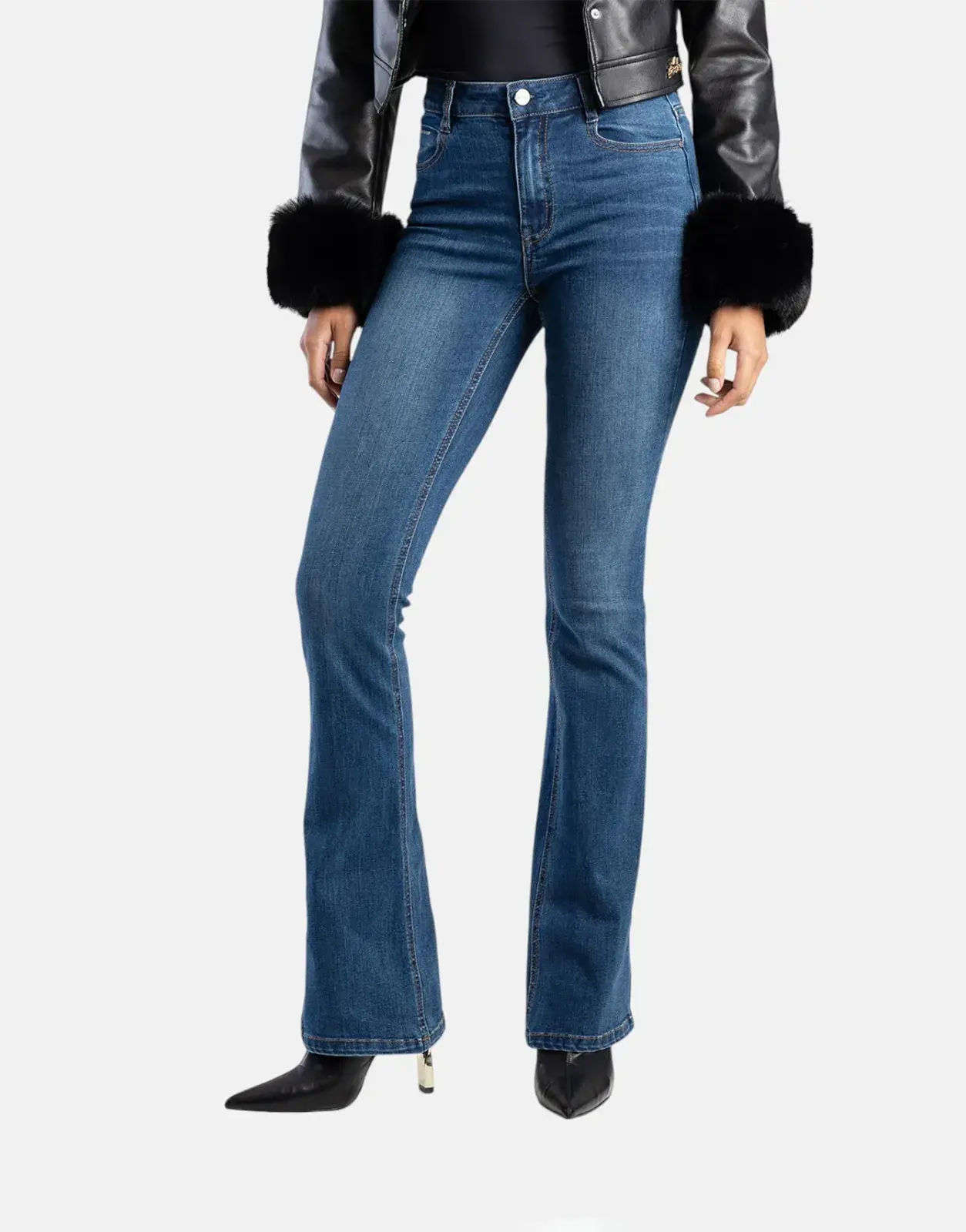 Sissy Boy Mid Waist Bootleg Jeans Med Vantage - Subwear