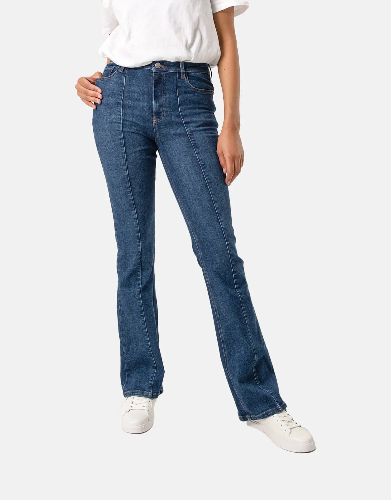 Sissy Boy Mid Waist Bootleg Jeans Med Vintage - Subwear