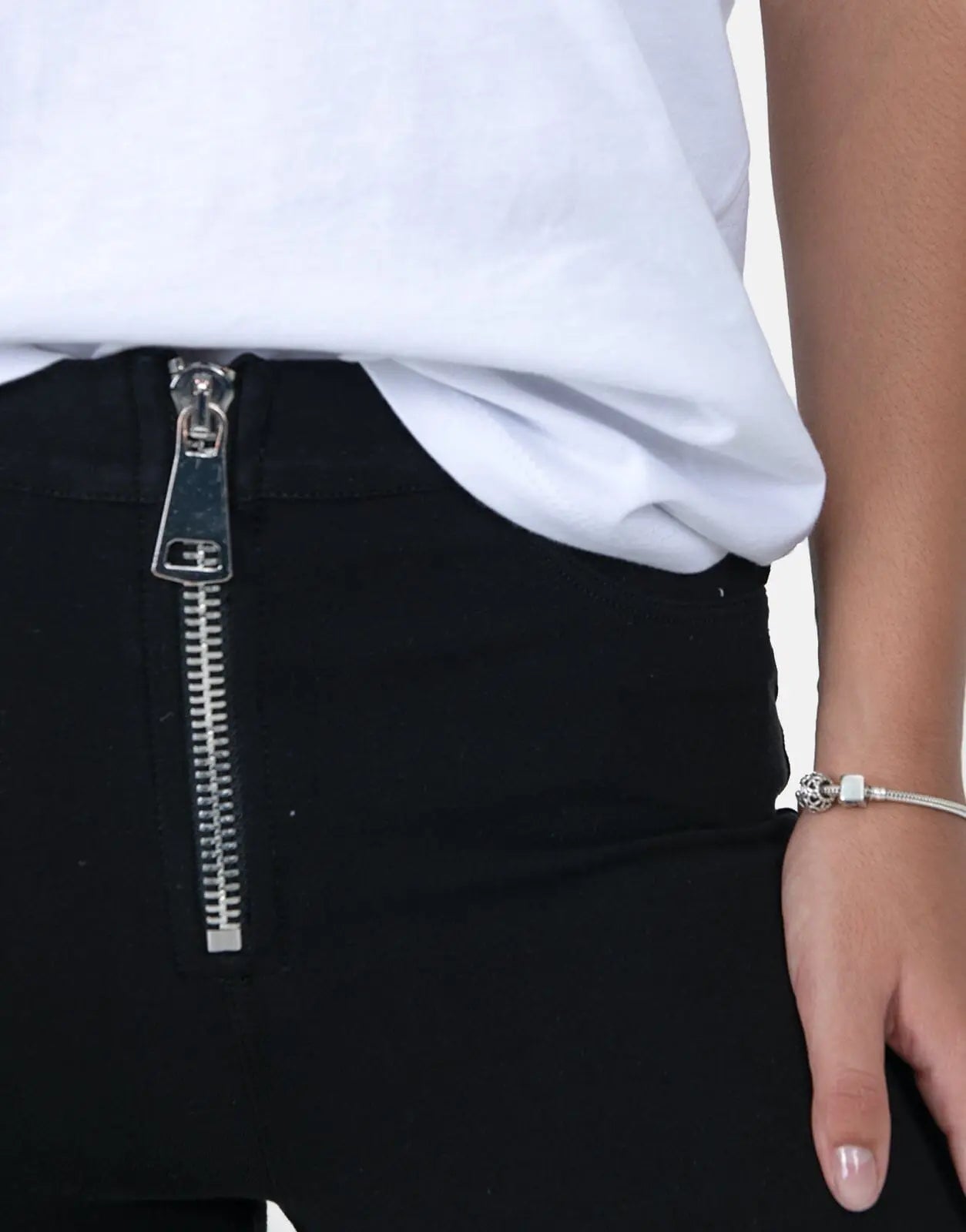 Sissy Boy Zip Knit High Waisted Black Denim Bootleg Jeans - Subwear