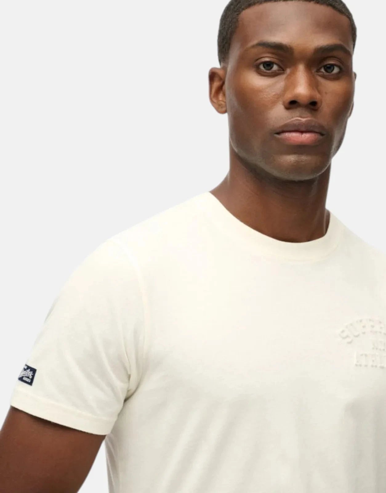 Superdry Athletic Emboss Relaxed Bone White T-Shirt - Subwear