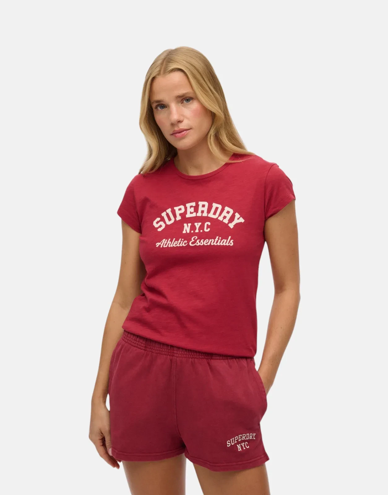 Superdry Athletic Essential Slub Bordeaux Red T-Shirt - Subwear