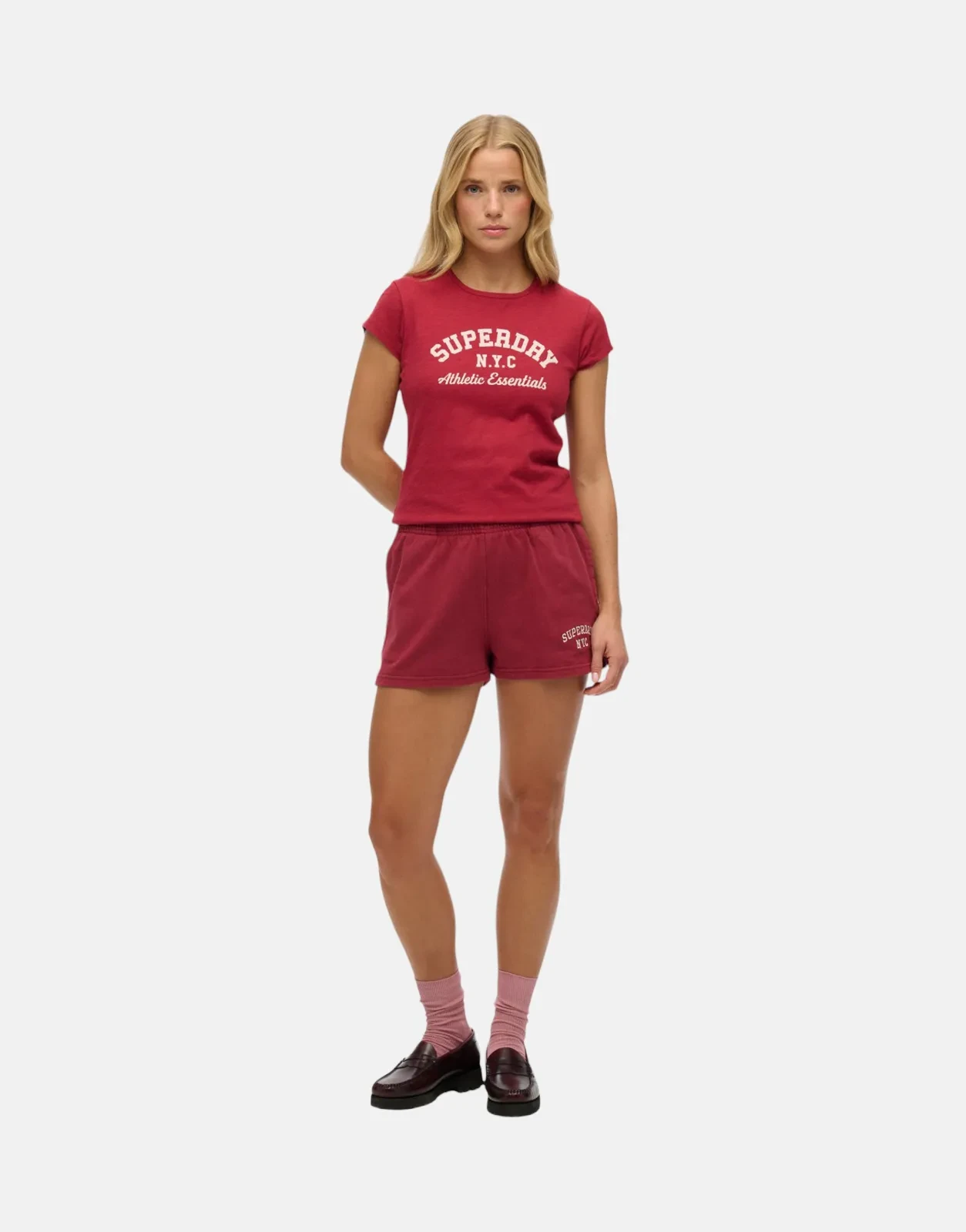 Superdry Athletic Essential Slub Bordeaux Red T-Shirt - Subwear