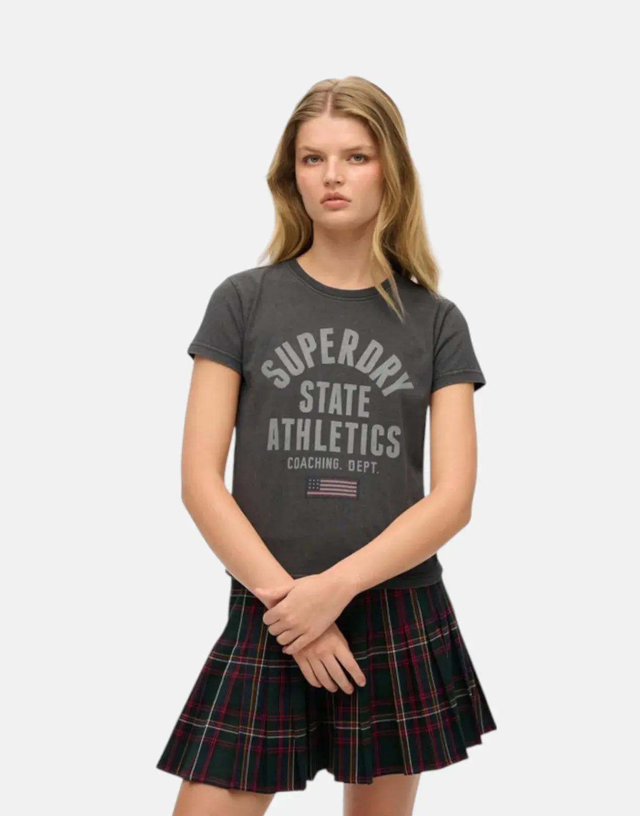 Superdry Athletic Graphic Fitted Charcoal T-Shirt - Subwear