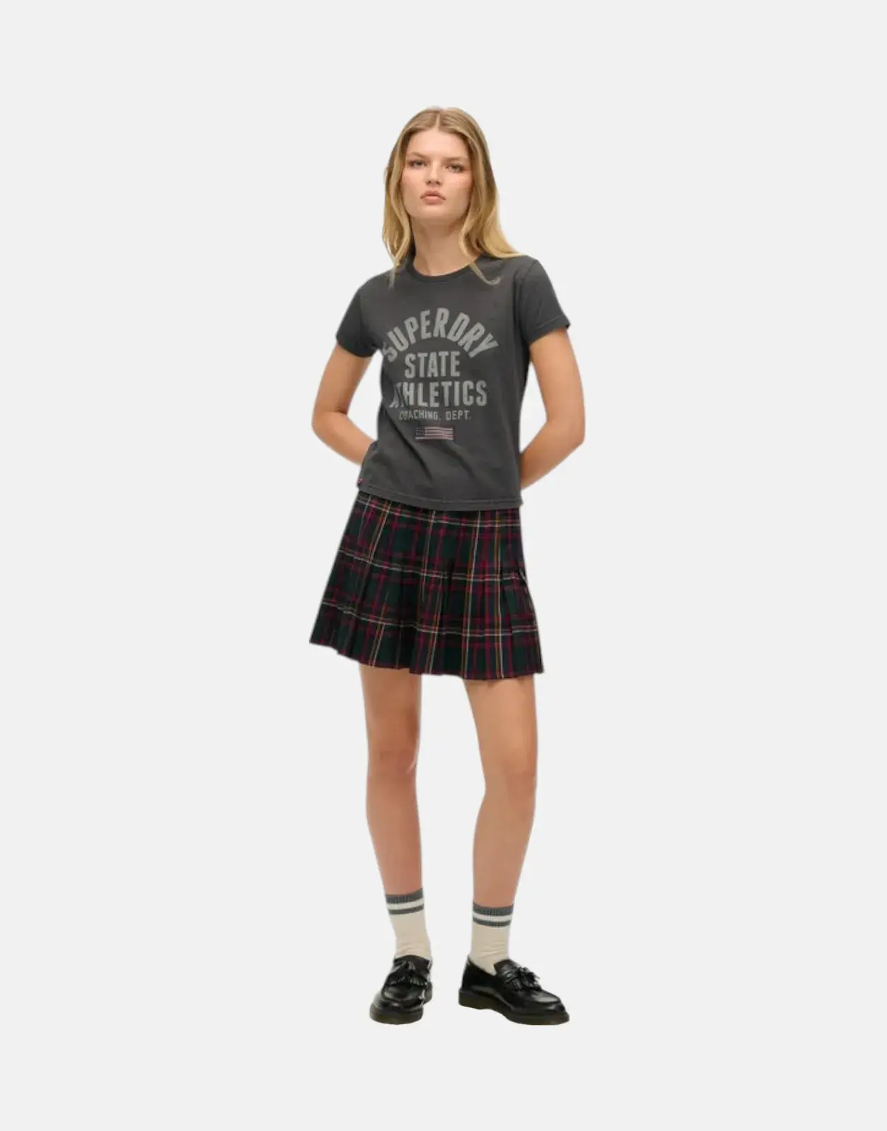 Superdry Athletic Graphic Fitted Charcoal T-Shirt - Subwear