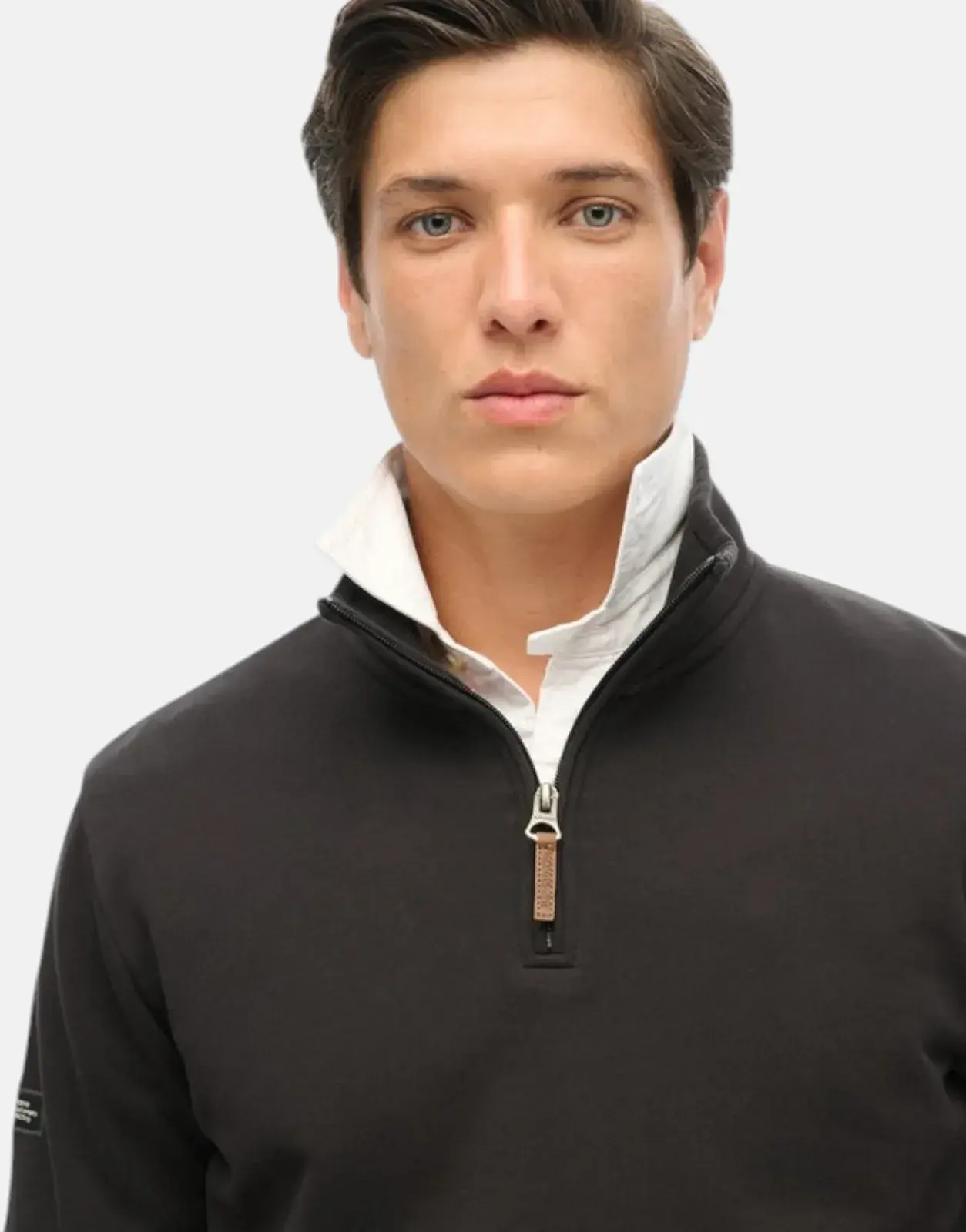 Superdry Core Logo Henley Black Sweatshirt - Subwear