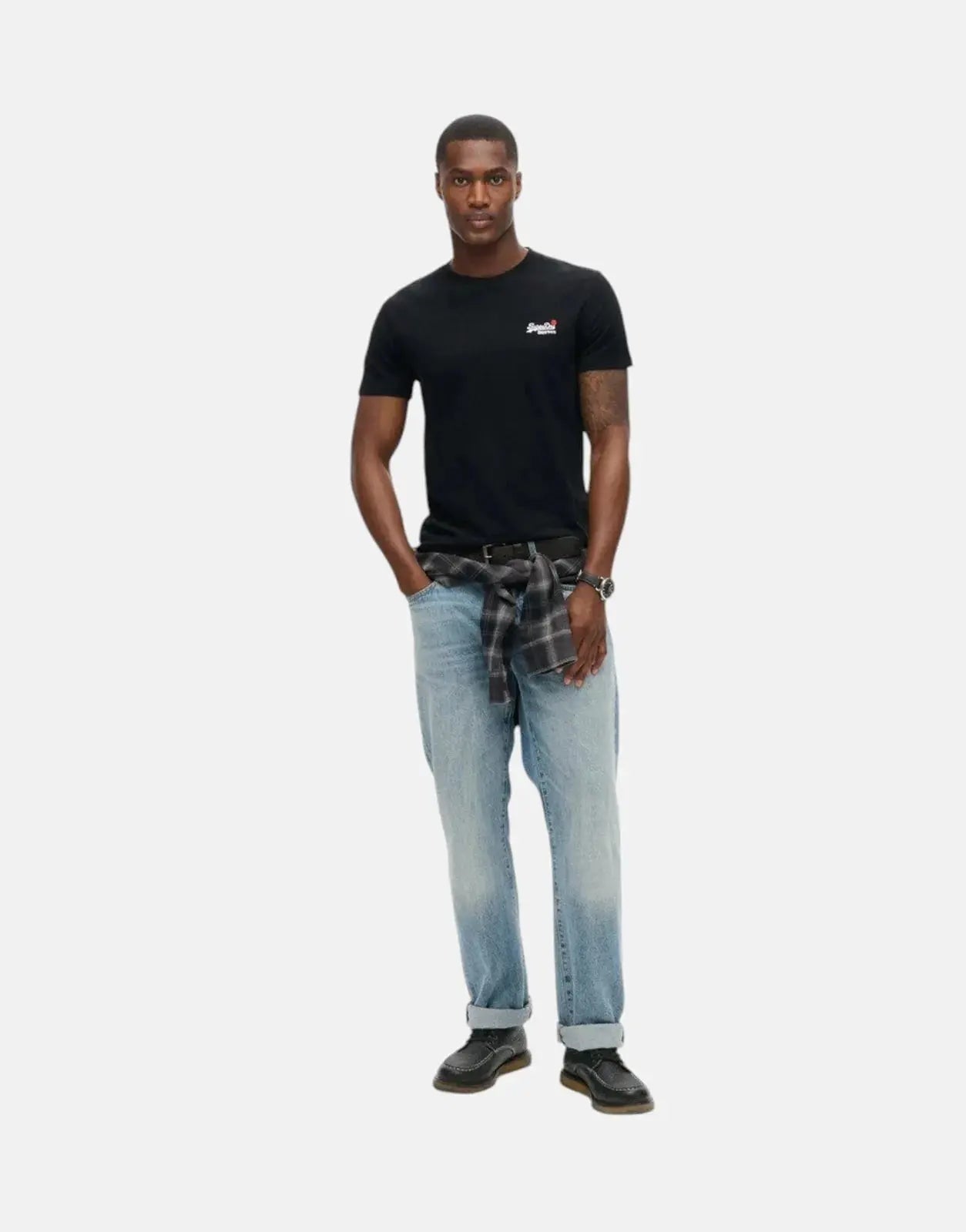 Superdry Essential Contrast Black Emb T-Shirt - Subwear