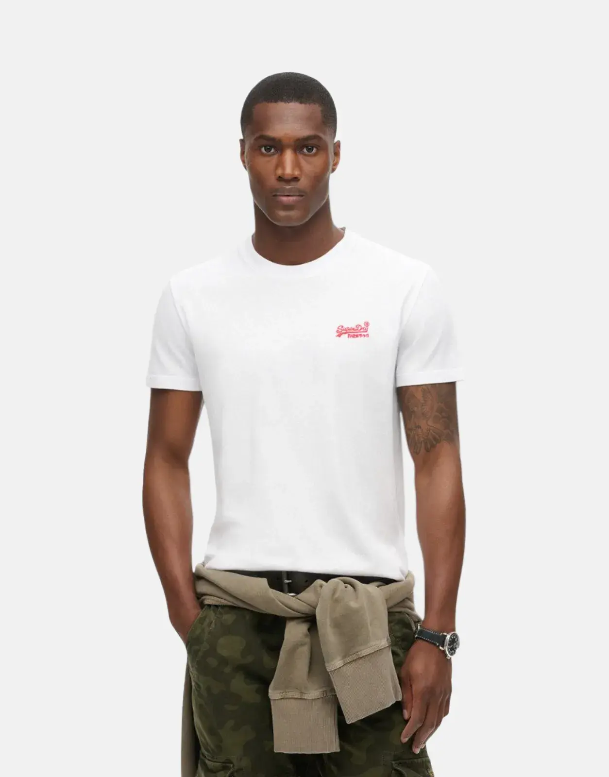 Superdry Essential Contrast EMB Optic T-Shirt - Subwear