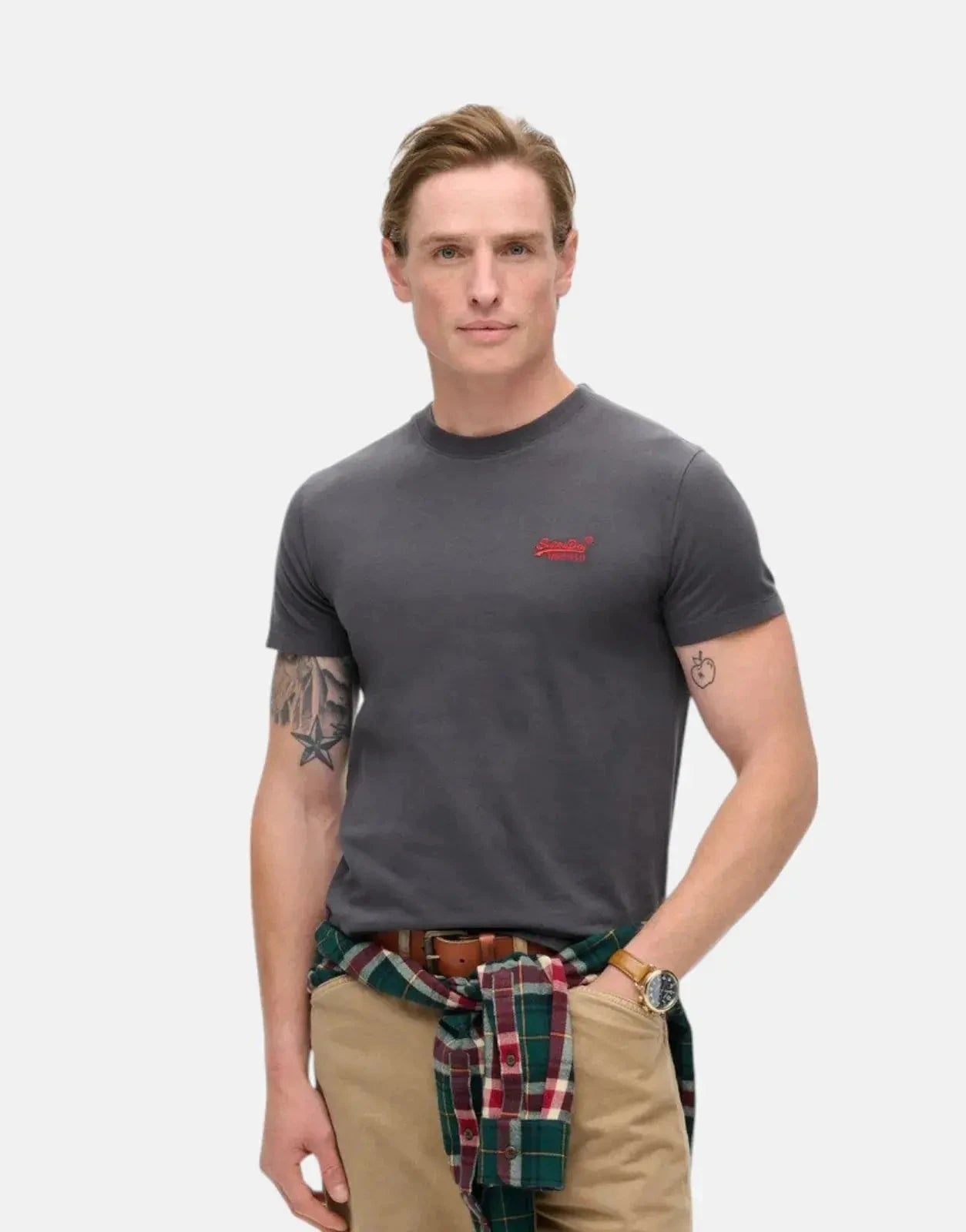 Superdry Essential Logo EMB Graphite Black T-Shirt - Subwear