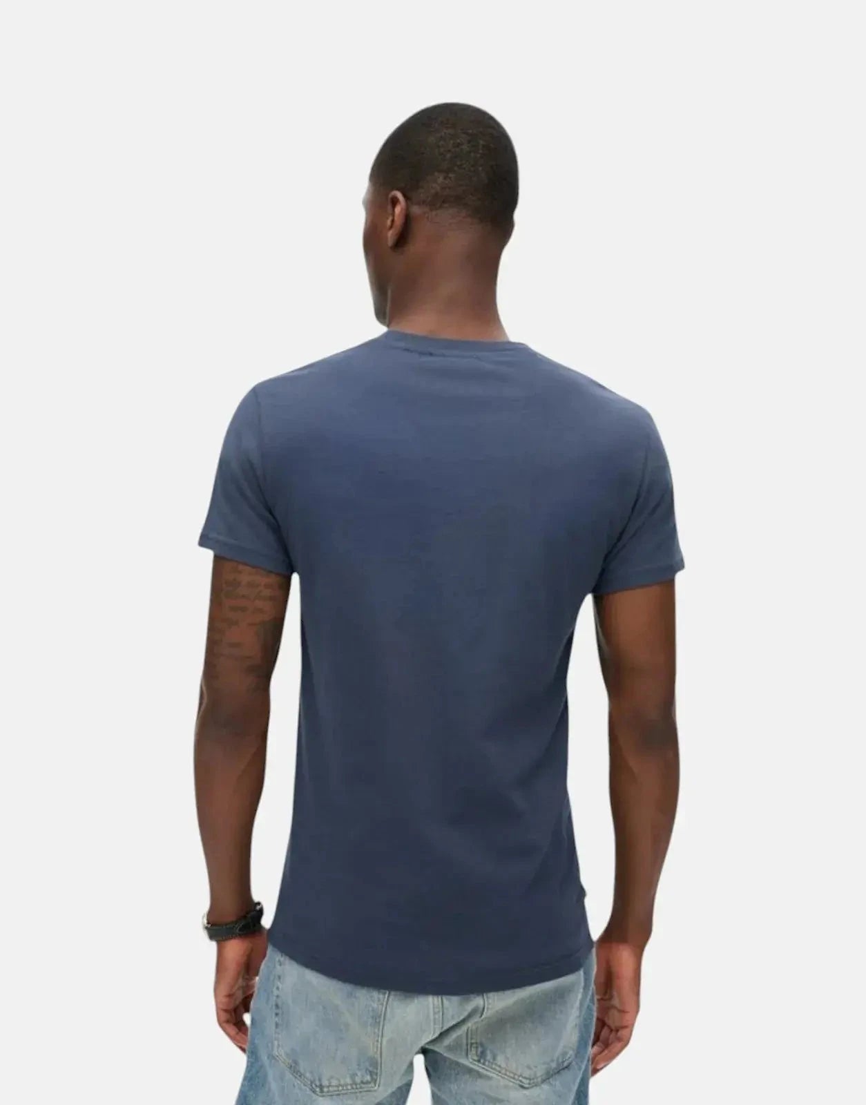 Superdry Essential Logo EMB Navy/Fluro T-Shirt - Subwear