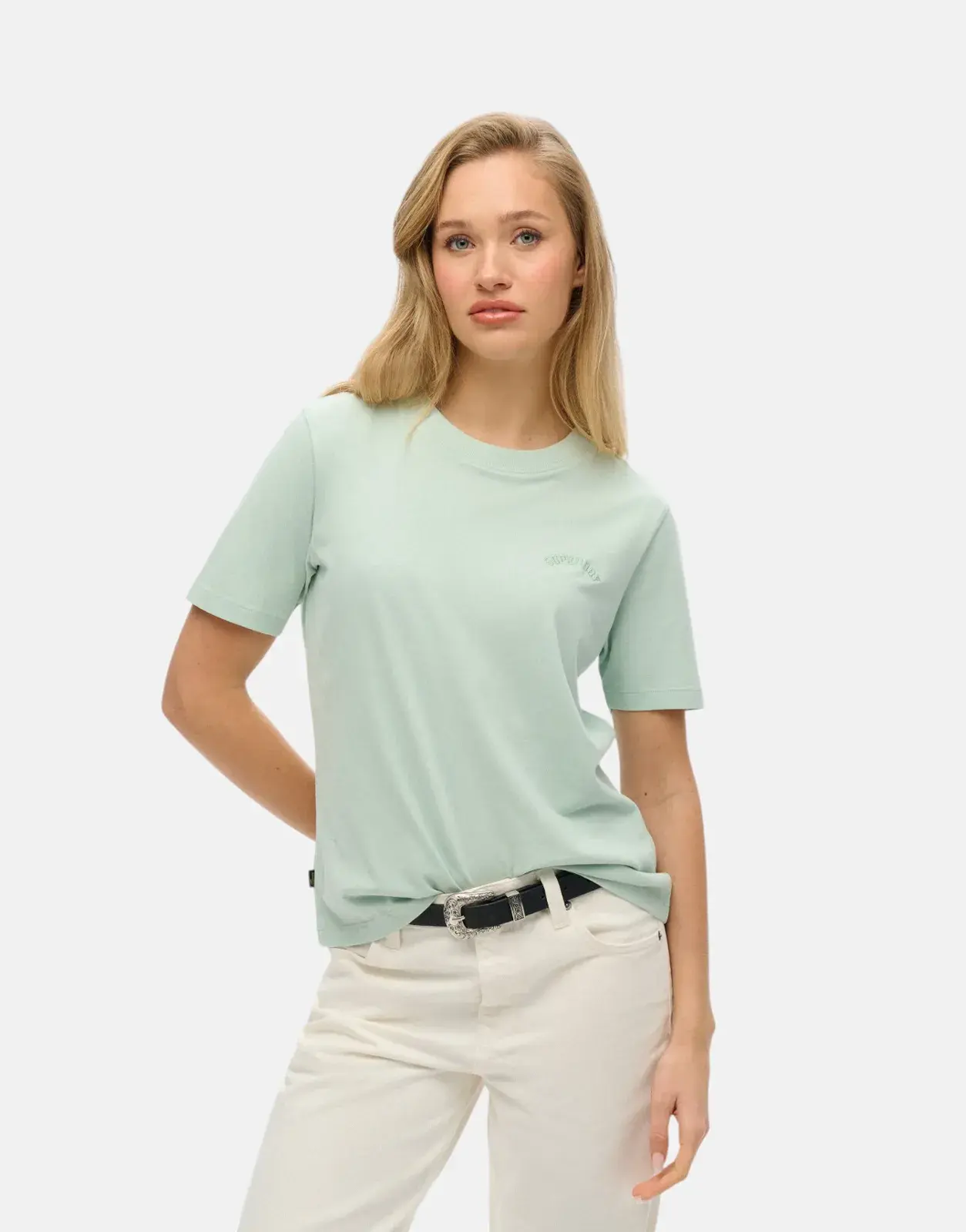 Superdry Essential Logo EMB Surf Spray Green T-Shirt - Subwear
