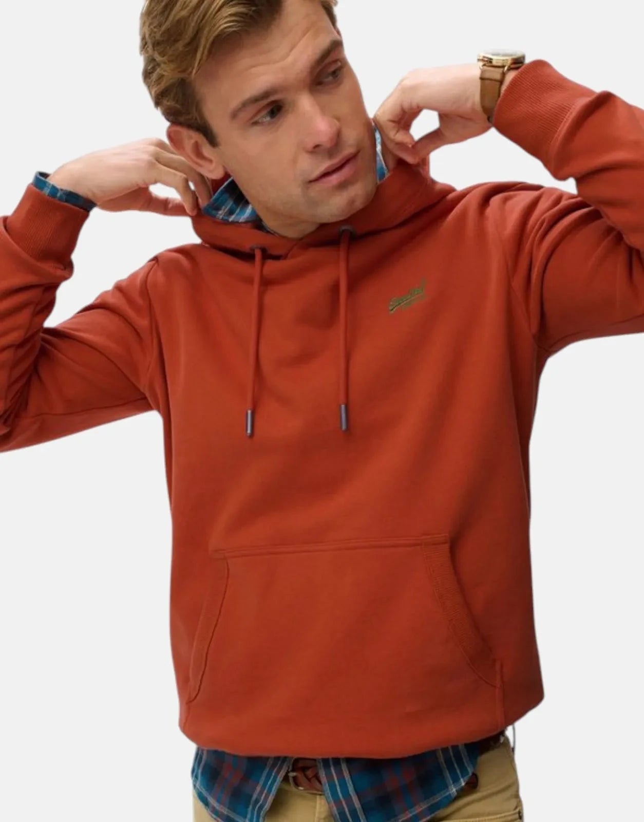 Superdry Essential Logo Enamel Autumn Glaze Orange Hoodie - Subwear