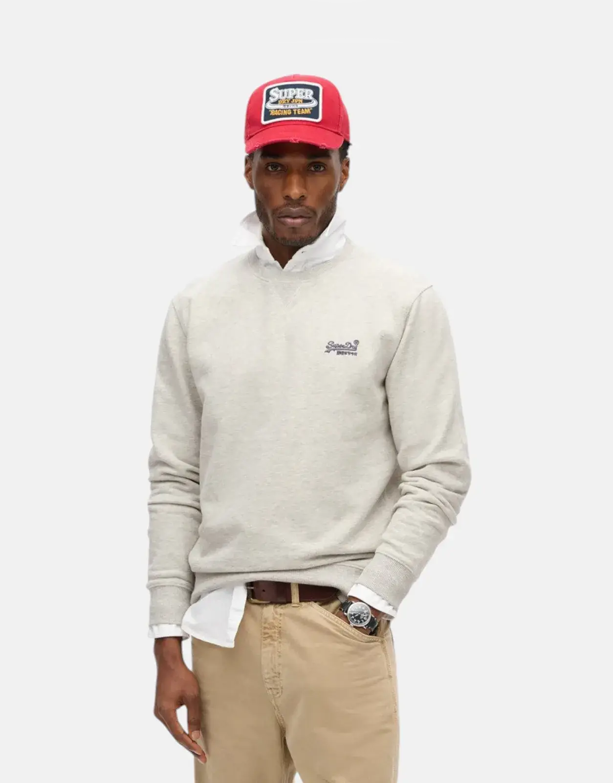 Superdry Essential Logo Glacier Grey Marl Sweatshirt - Subwear