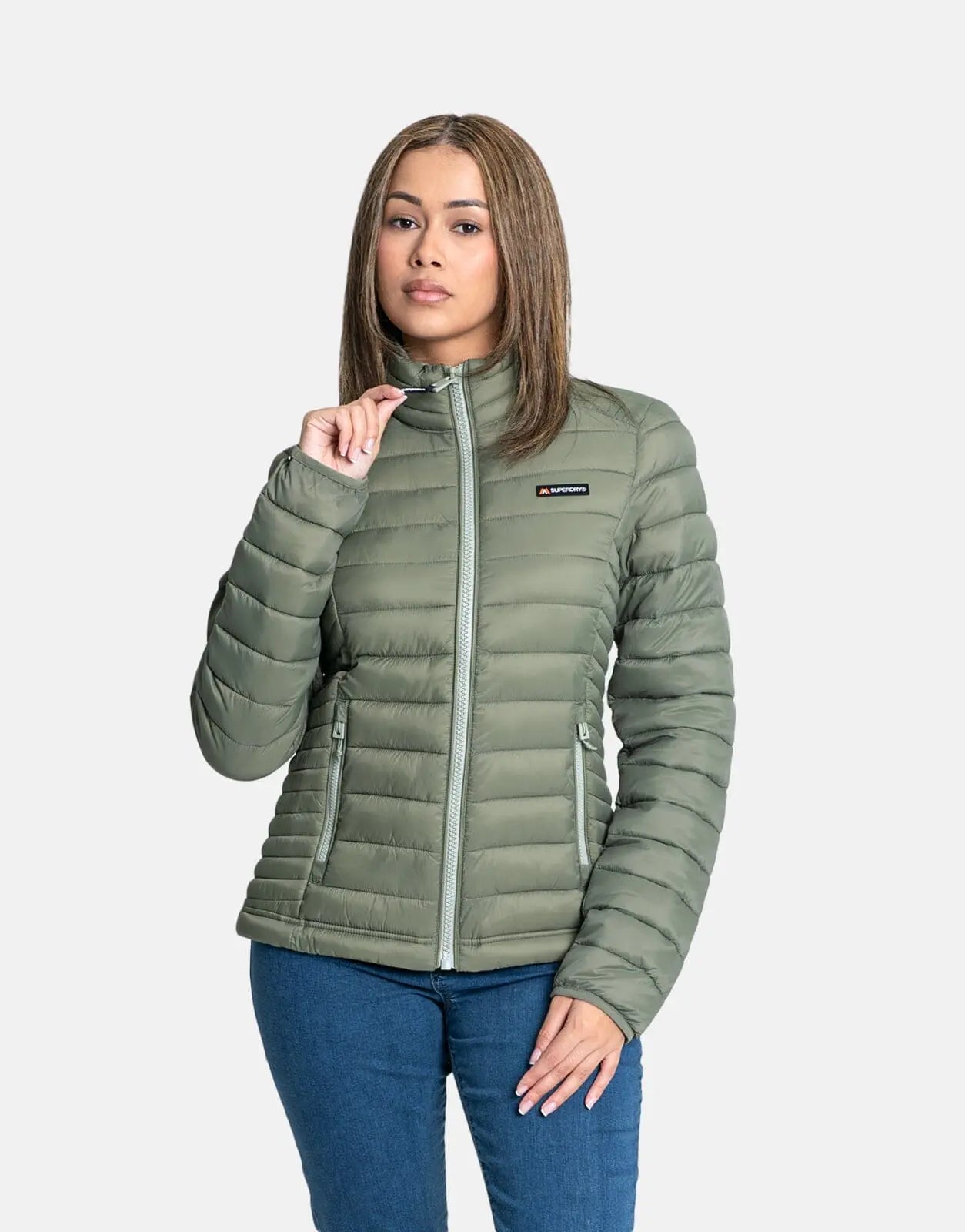 Superdry Fuji Lite Padded Puffer Olive Green Jacket - Subwear