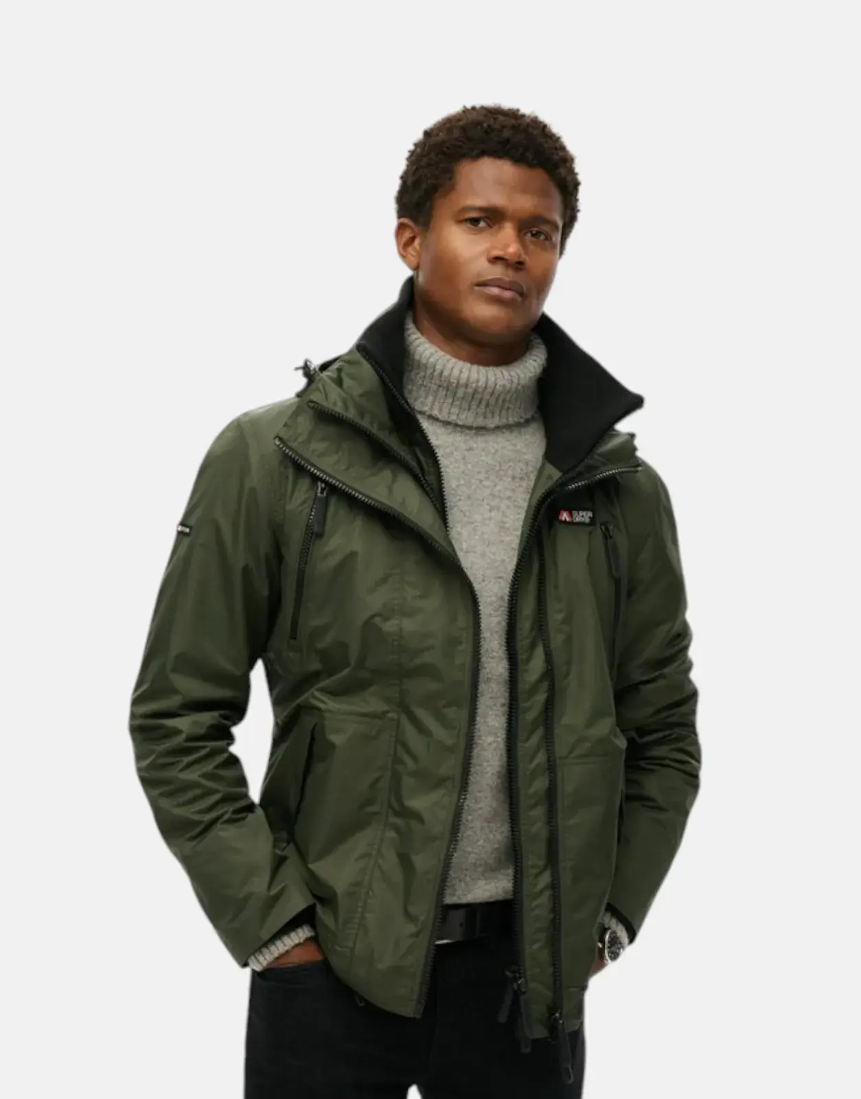 Superdry Hooded MTN Windbreaker Olive Green Jacket - Subwear