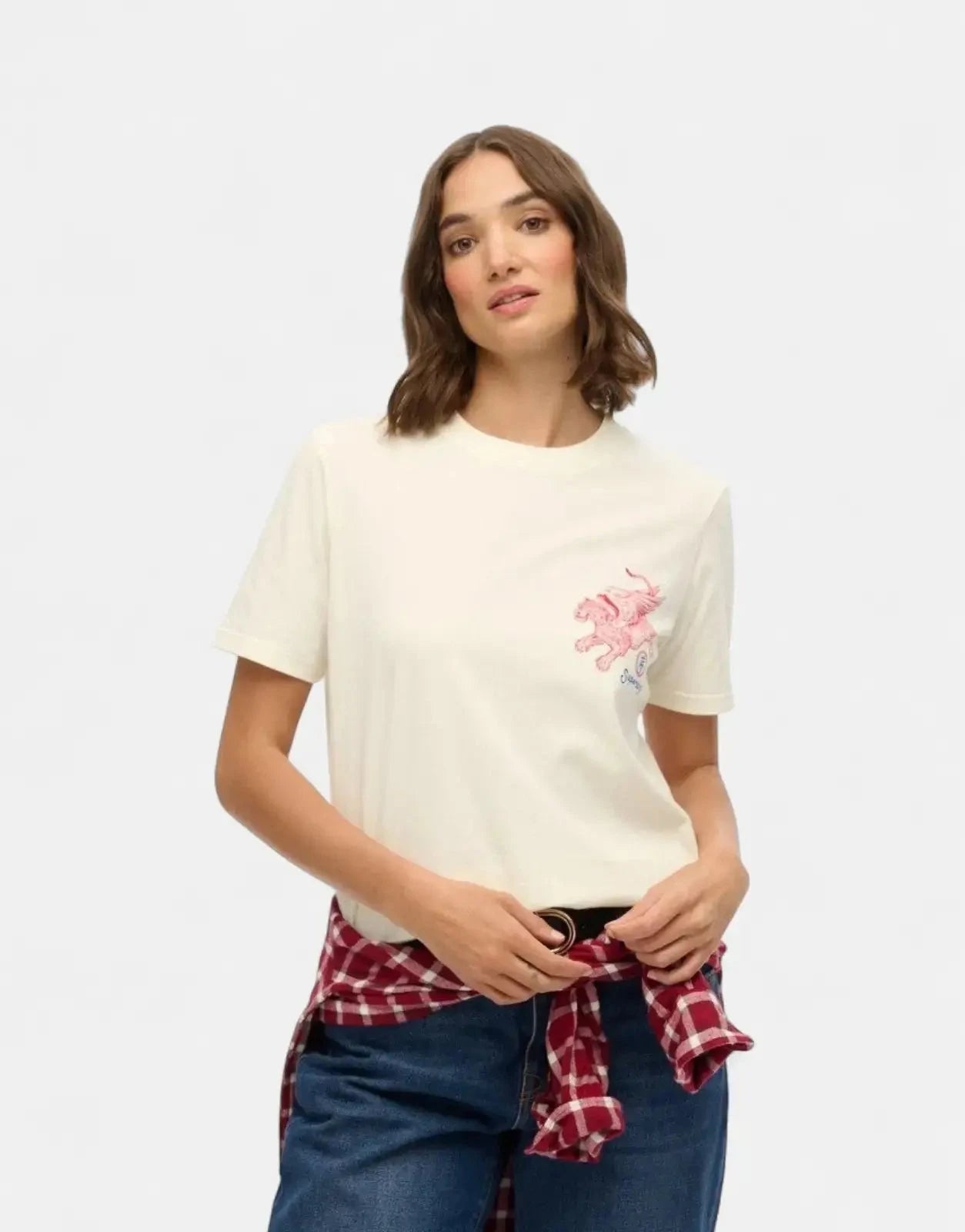 Superdry Tokyo Narrative Offwhite Relaxed T-Shirt - Subwear