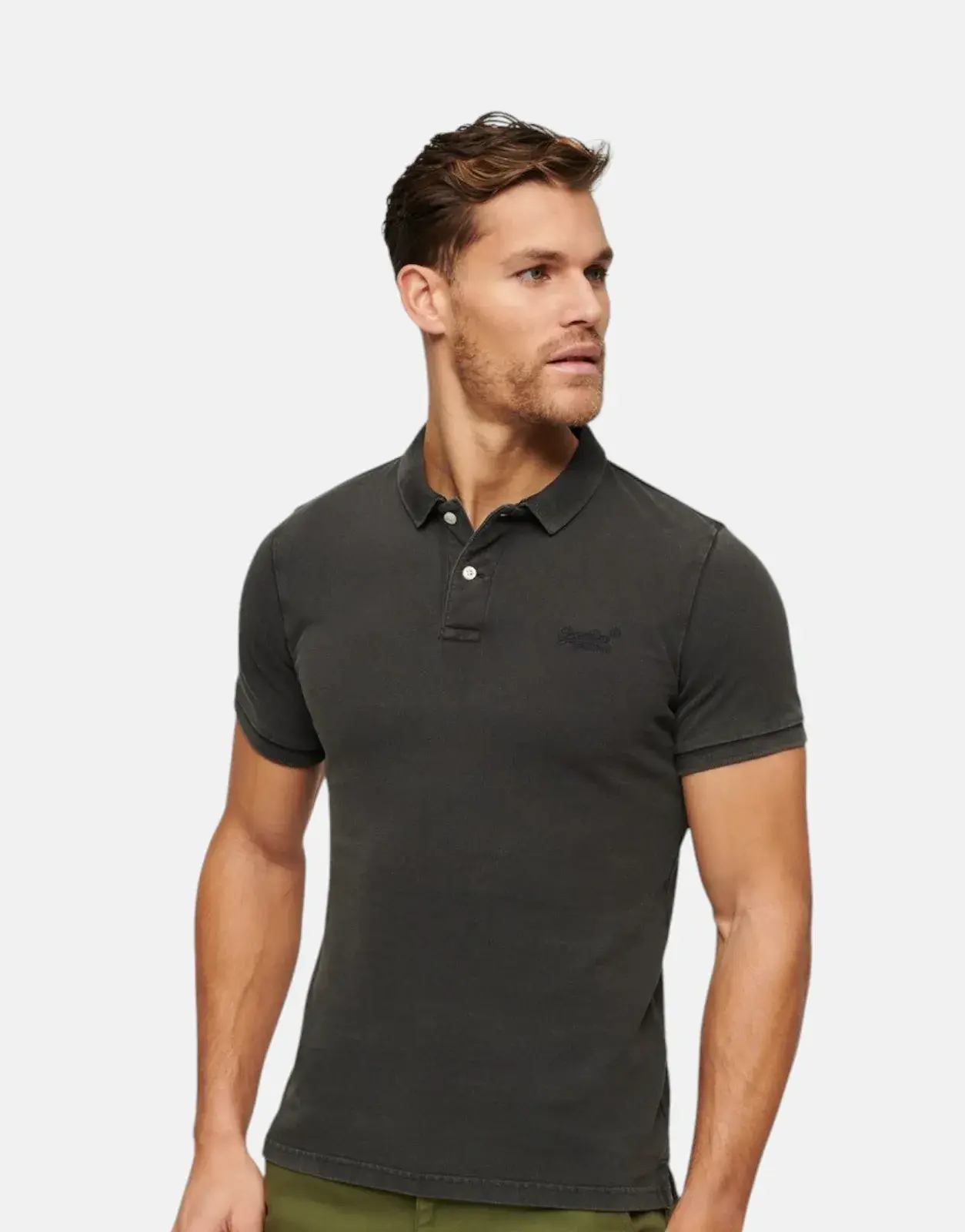 Superdry Vint Destroy Black Polo Shirt - Subwear