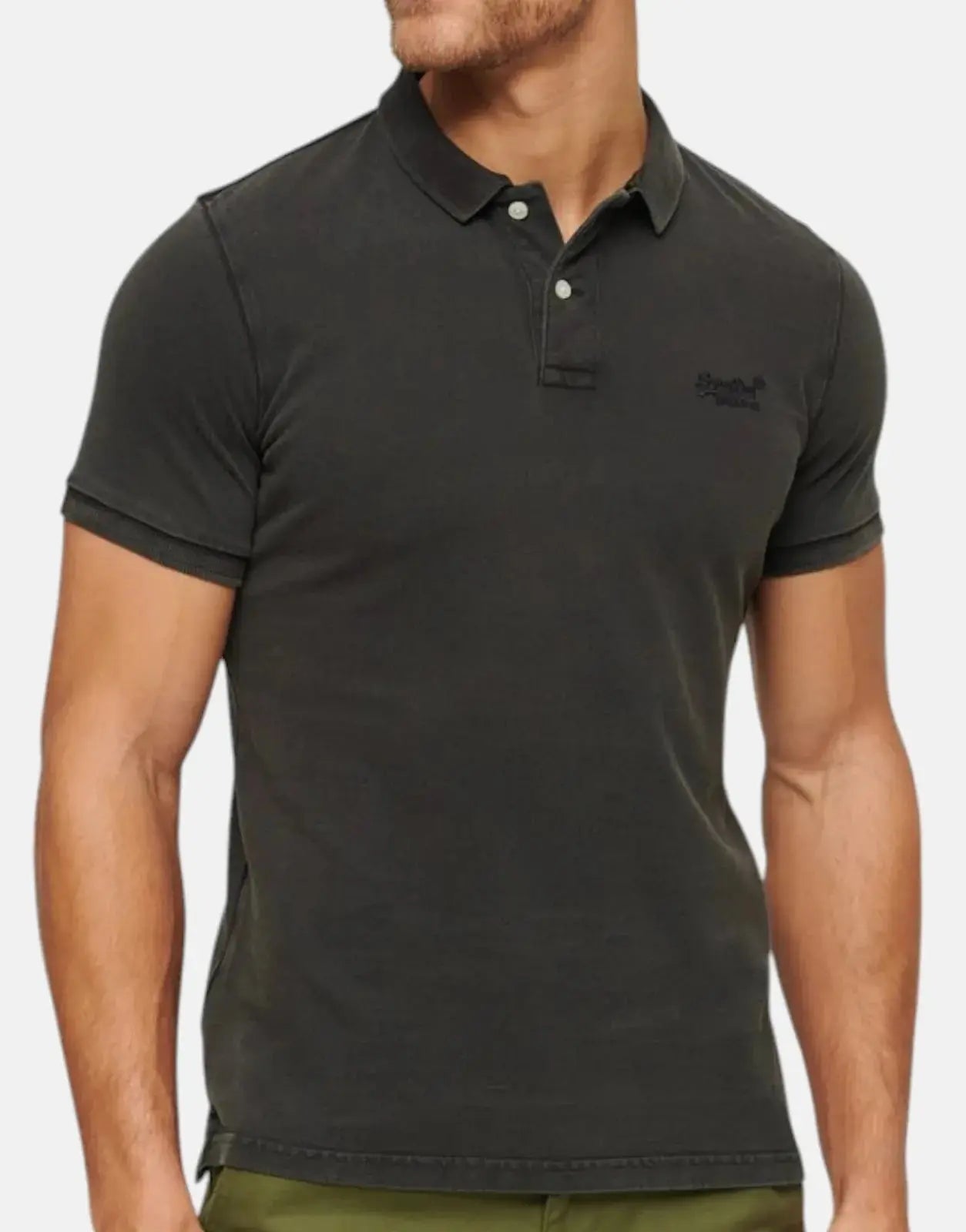 Superdry Vint Destroy Black Polo Shirt - Subwear