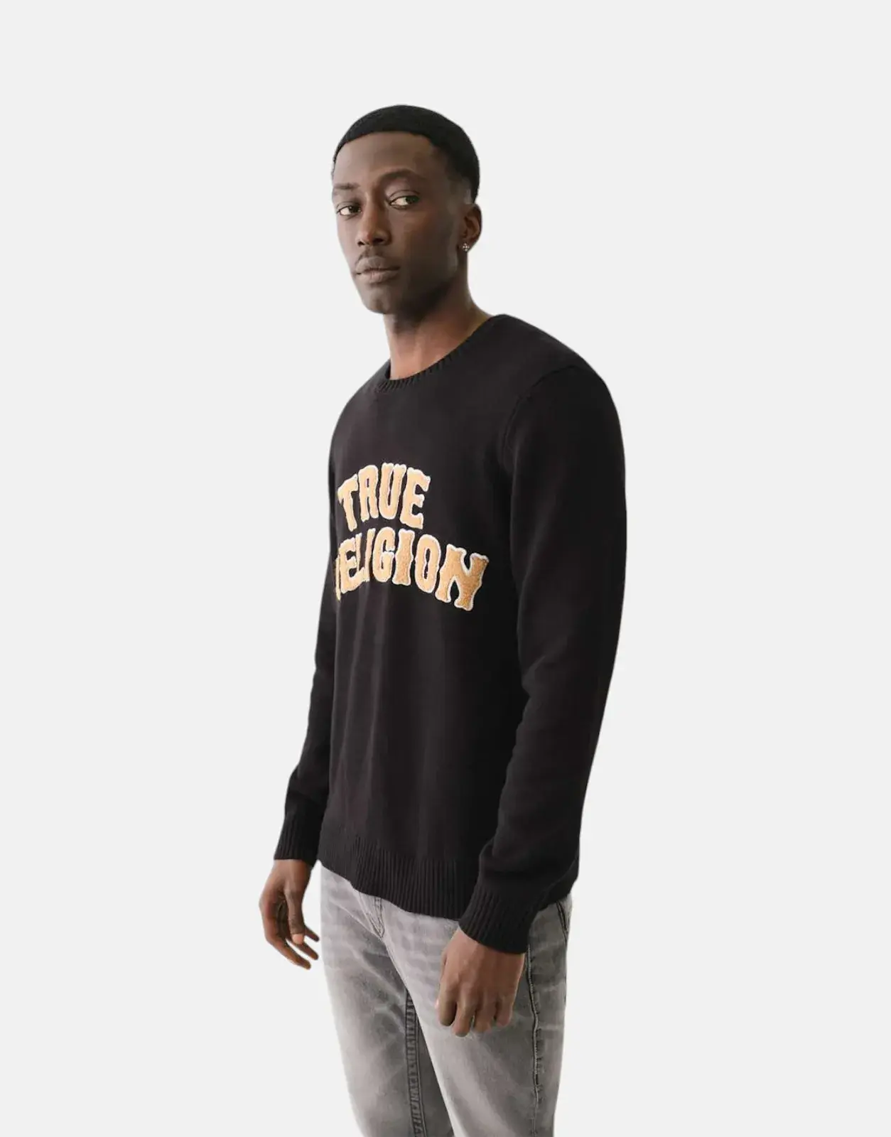 True Religion Chenille Black Sweatshirt - Subwear
