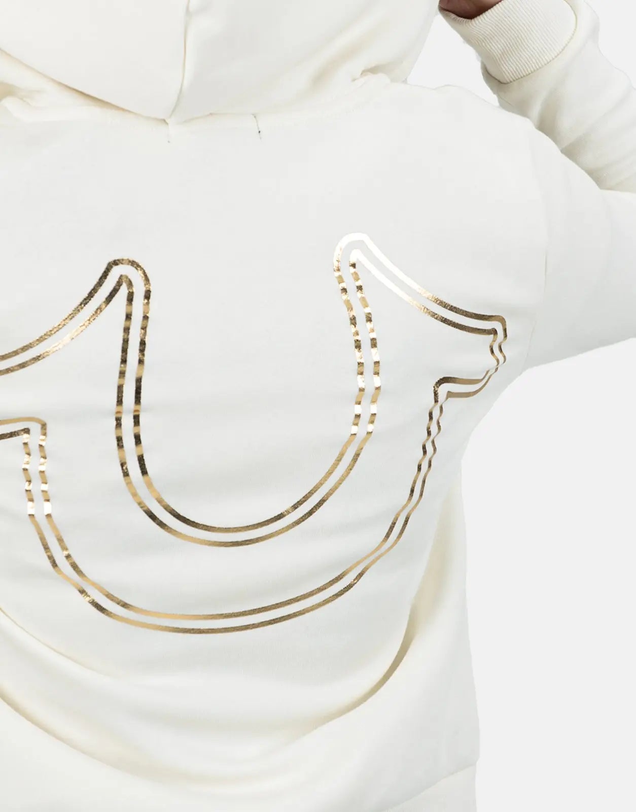 True Religion HS Script Zip Off White Hoodie - Subwear