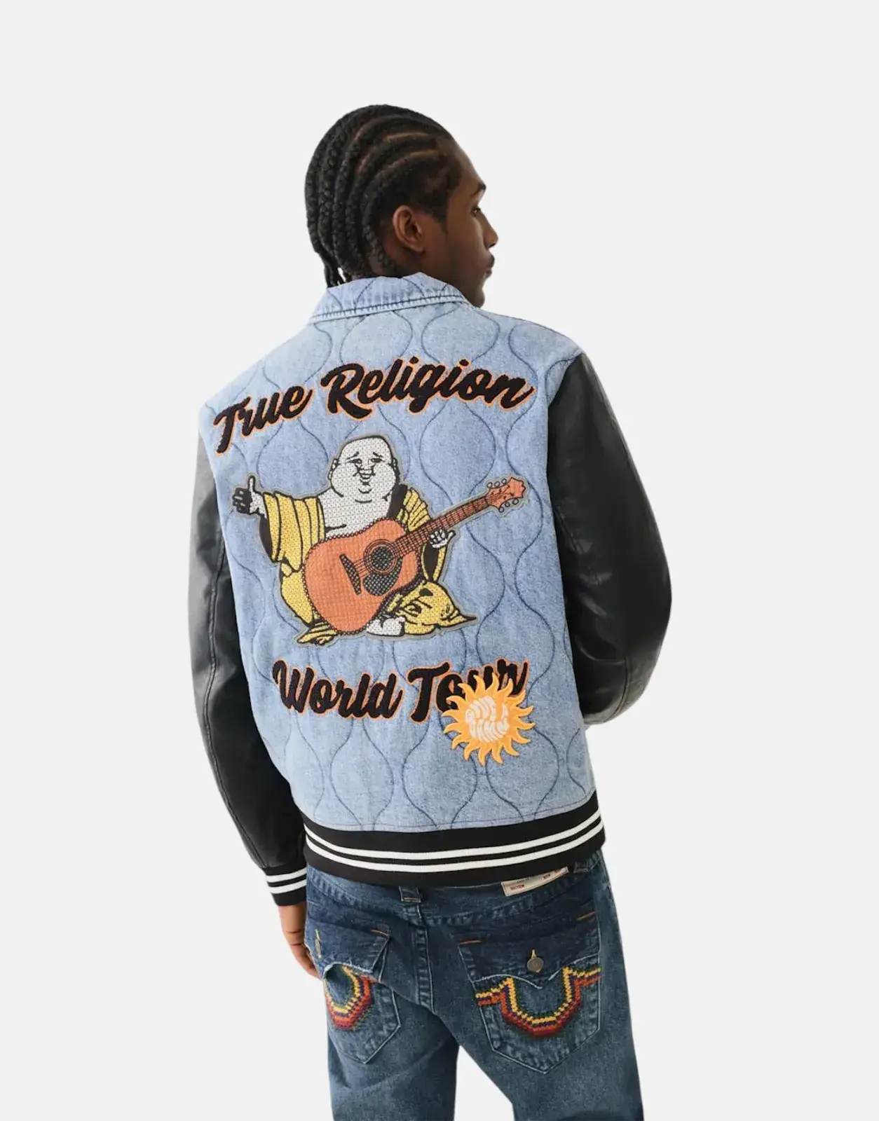 True Religion Quilted Varsity Denim Jacket - Subwear