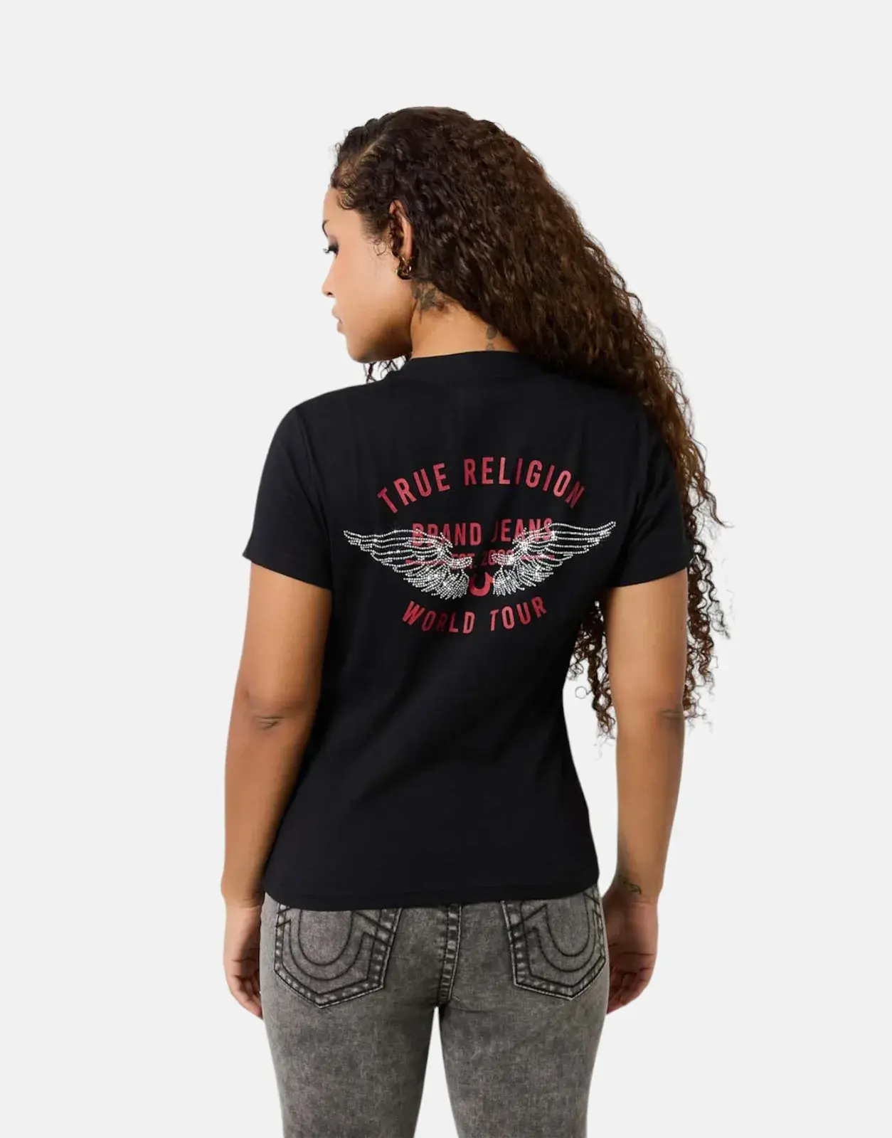 True Religion Retro Crystal Wing T-Shirt Black - Subwear