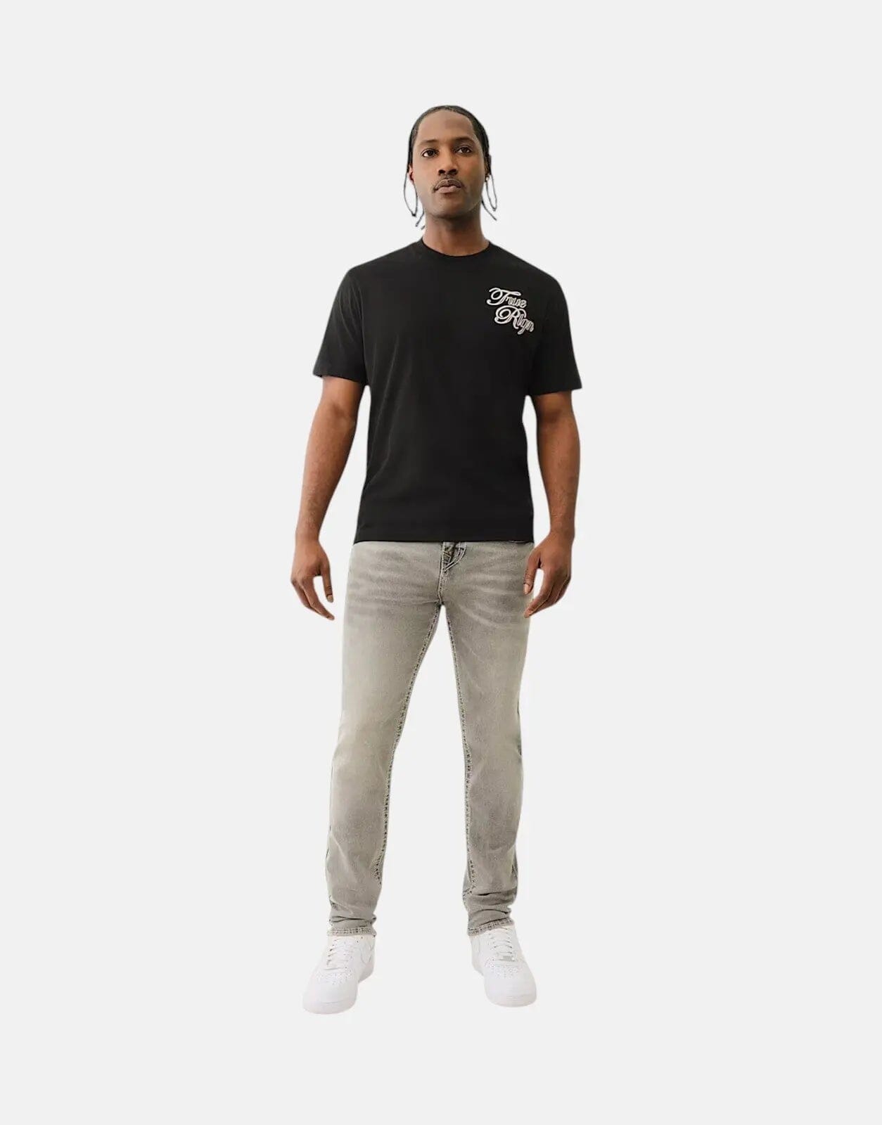 True Religion Rocco Big T Flap Skinny Grey Jeans - Subwear